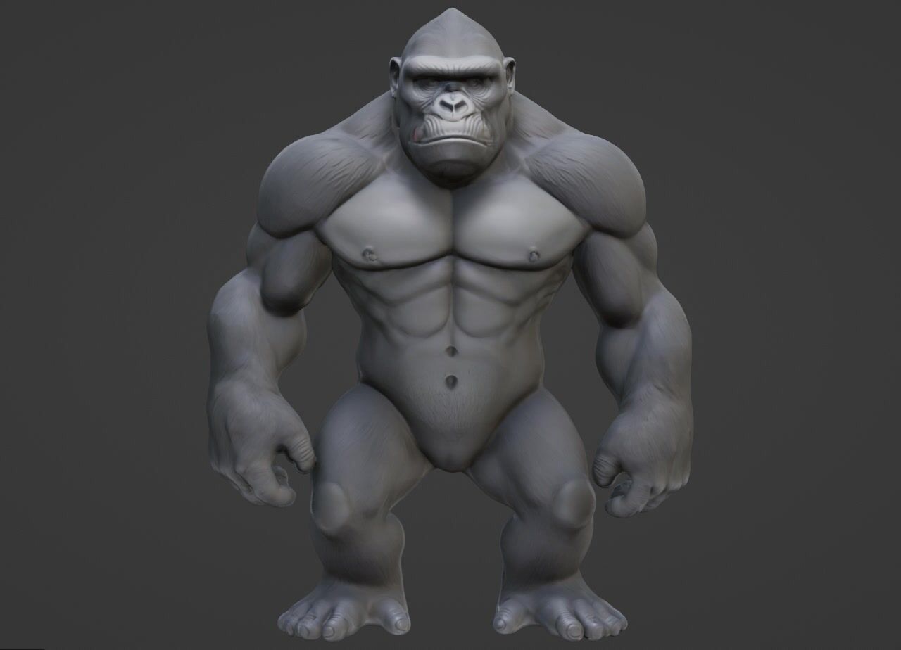 Gorilla 3D Model- Realistic STL for 3D Printing 3D print model_6