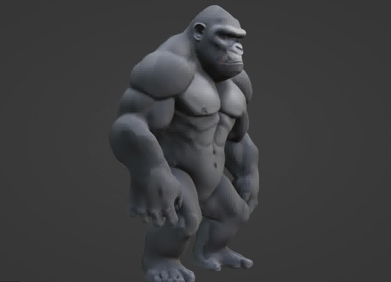 Gorilla 3D Model- Realistic STL for 3D Printing 3D print model_42