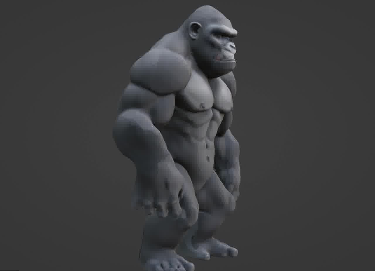 Gorilla 3D Model- Realistic STL for 3D Printing 3D print model_48