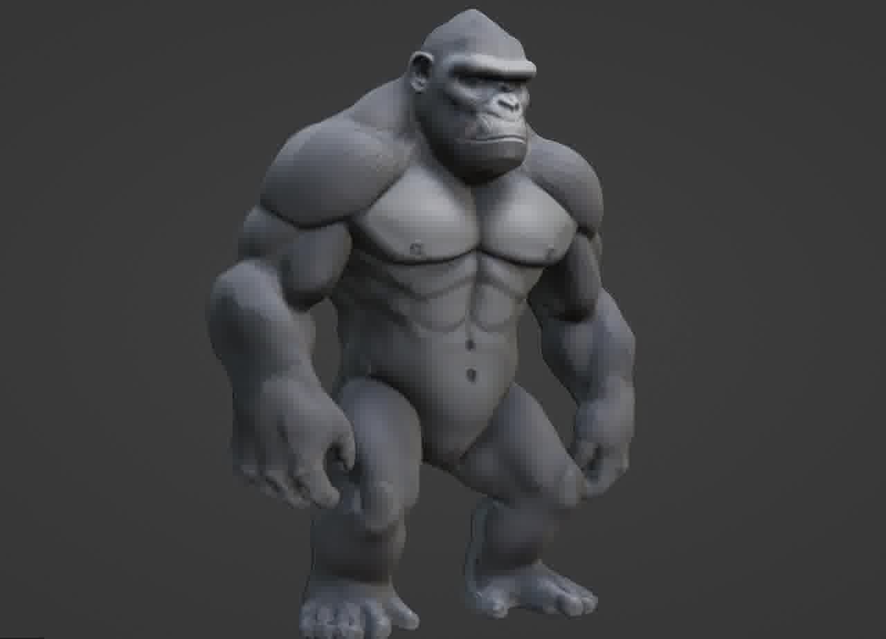 Gorilla 3D Model- Realistic STL for 3D Printing 3D print model_34