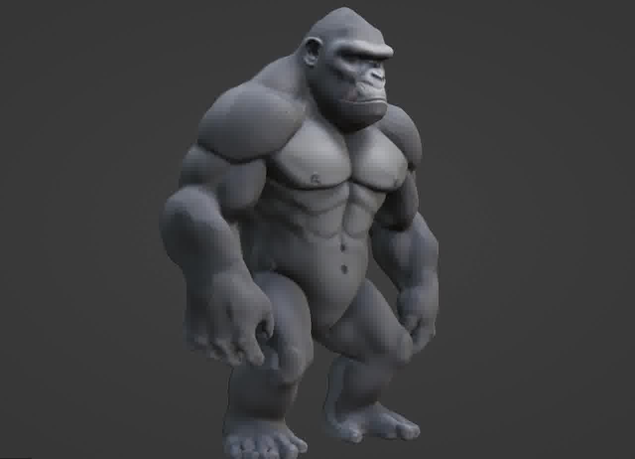 Gorilla 3D Model- Realistic STL for 3D Printing 3D print model_39