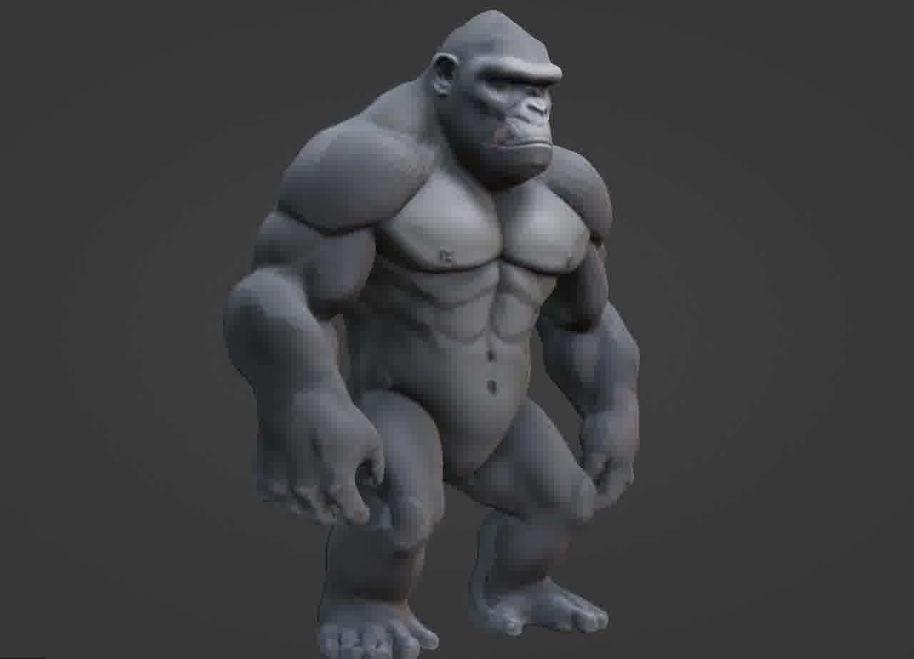 Gorilla 3D Model- Realistic STL for 3D Printing 3D print model_37