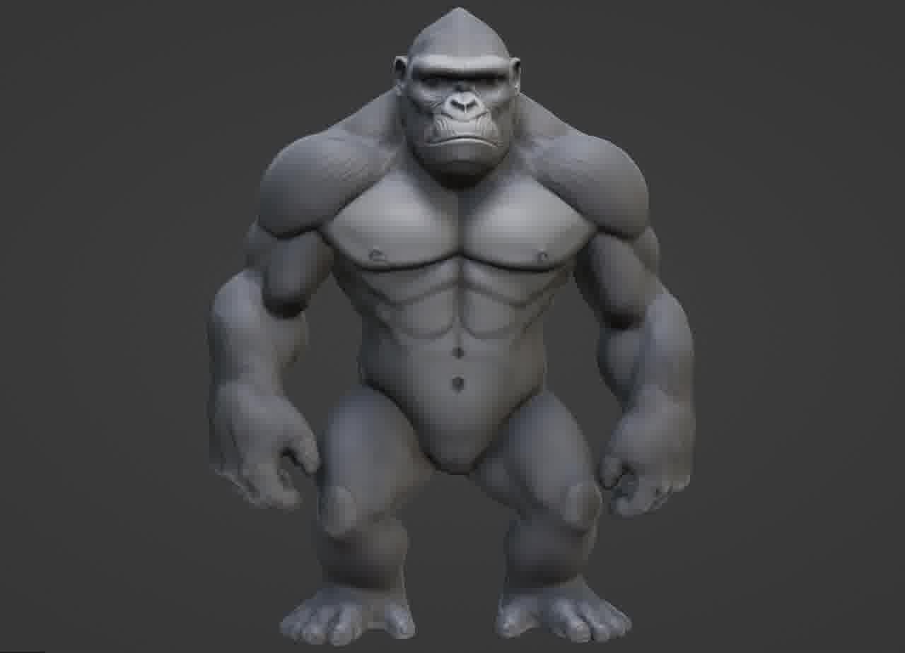 Gorilla 3D Model- Realistic STL for 3D Printing 3D print model_17
