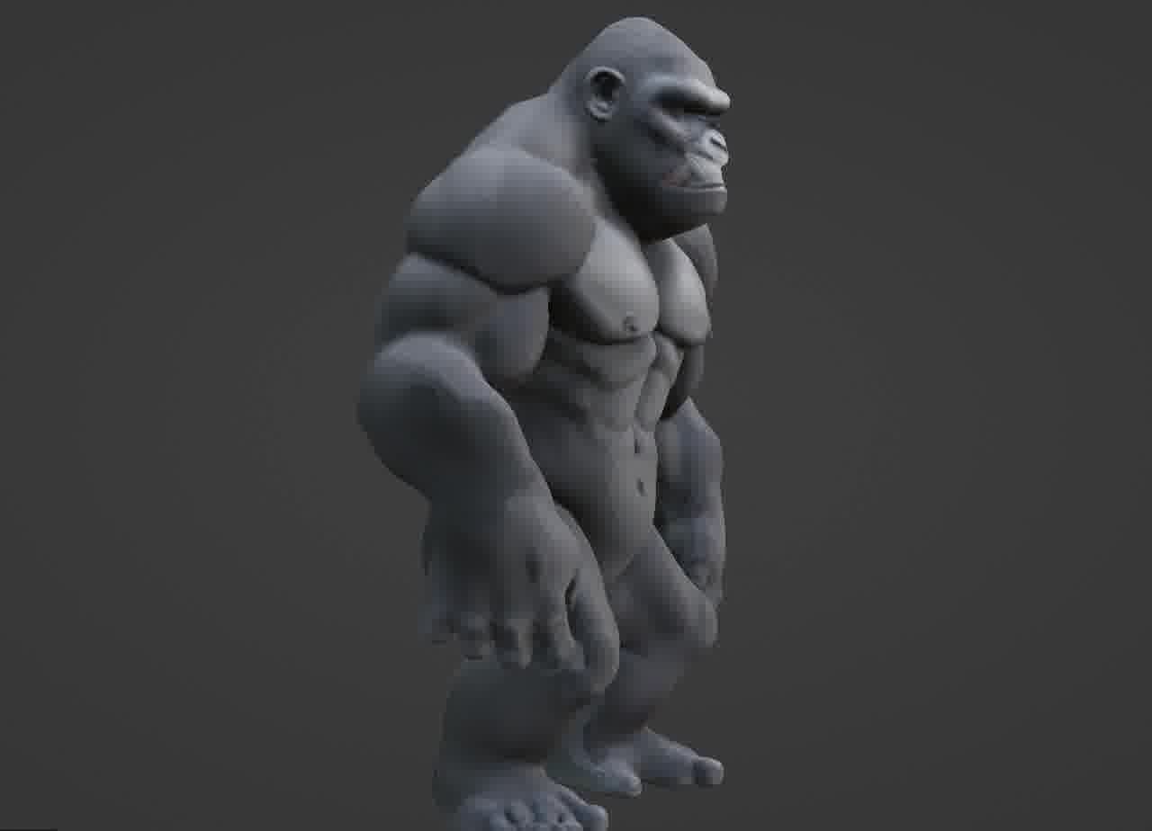 Gorilla 3D Model- Realistic STL for 3D Printing 3D print model_50