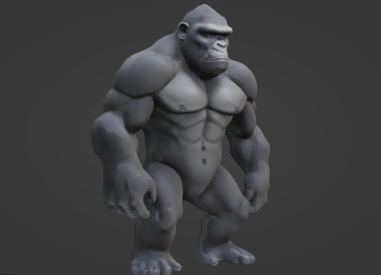 Gorilla 3D Model- Realistic STL for 3D Printing 3D print model_36