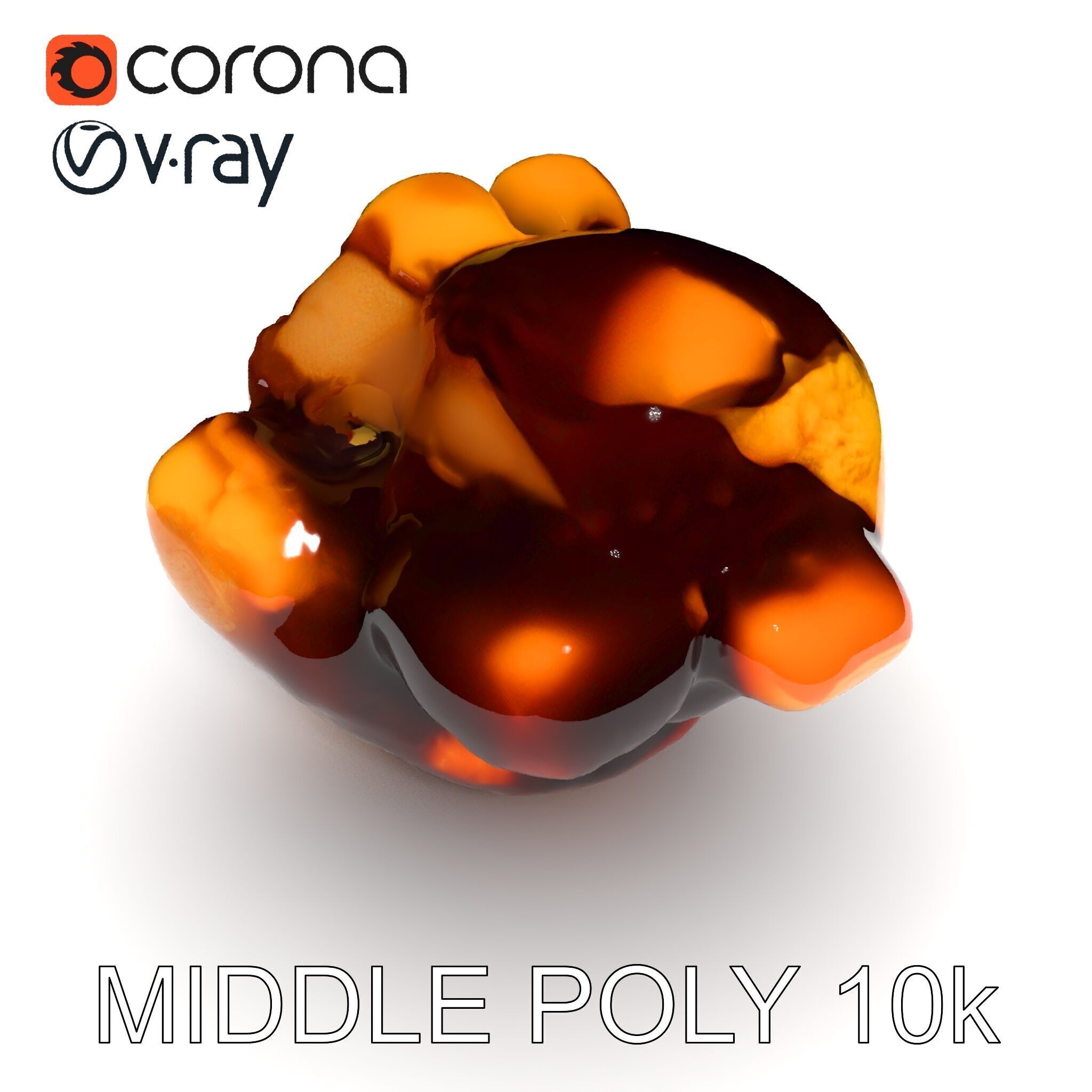 Roasted Chicken Slice Model Pack with Sauce and Garnish Low-poly 3D model_30