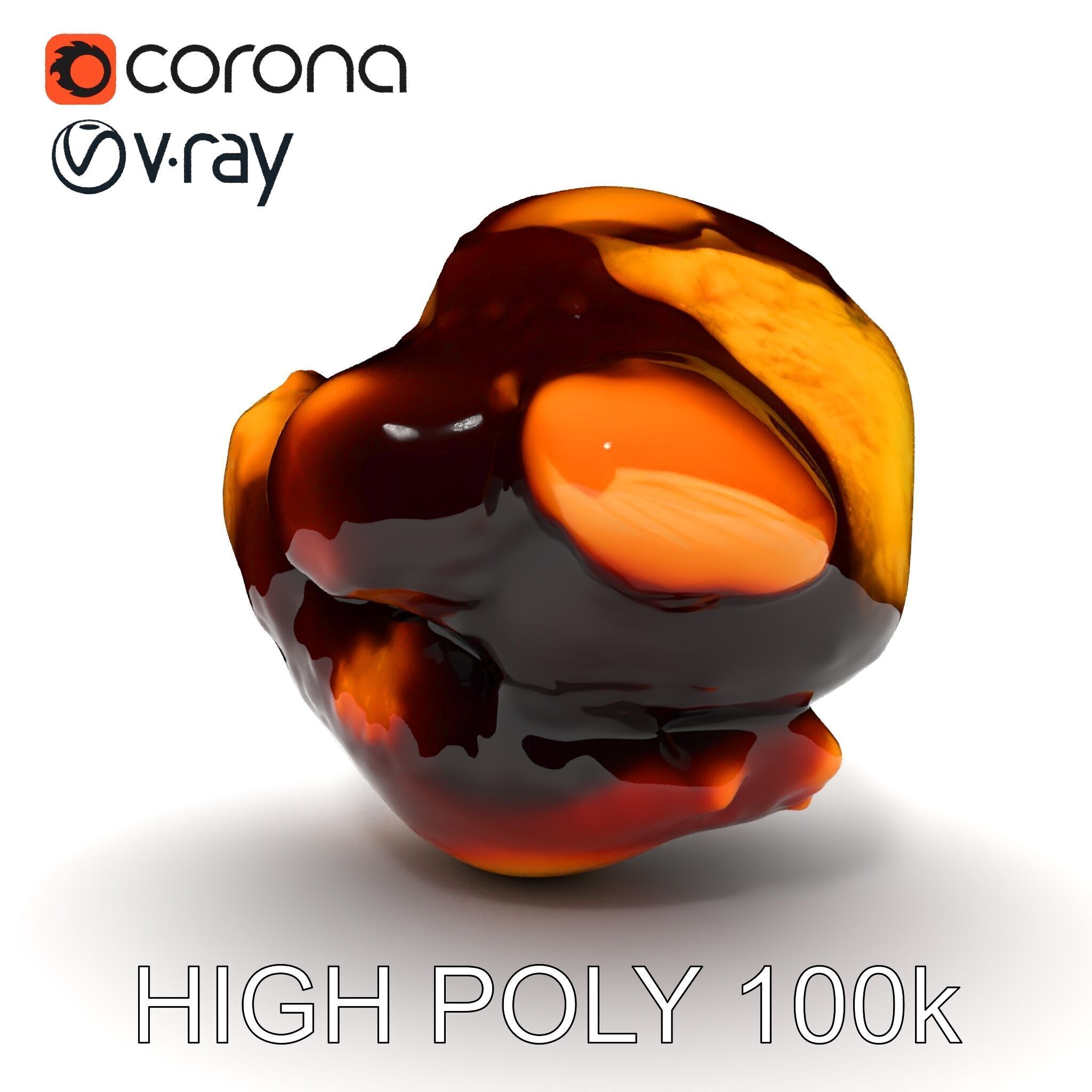 Roasted Chicken Slice Model Pack with Sauce and Garnish Low-poly 3D model_8