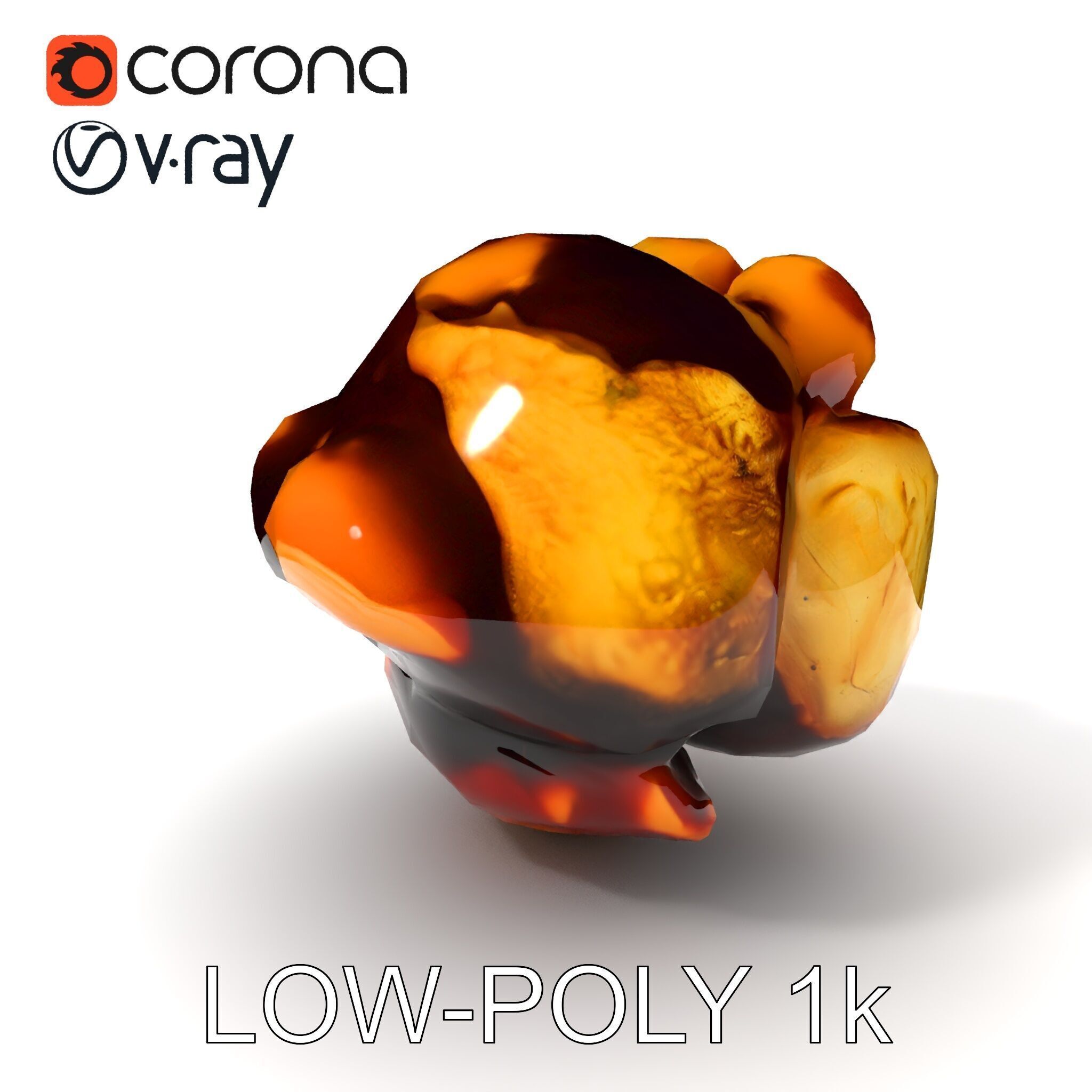 Roasted Chicken Slice Model Pack with Sauce and Garnish Low-poly 3D model_19