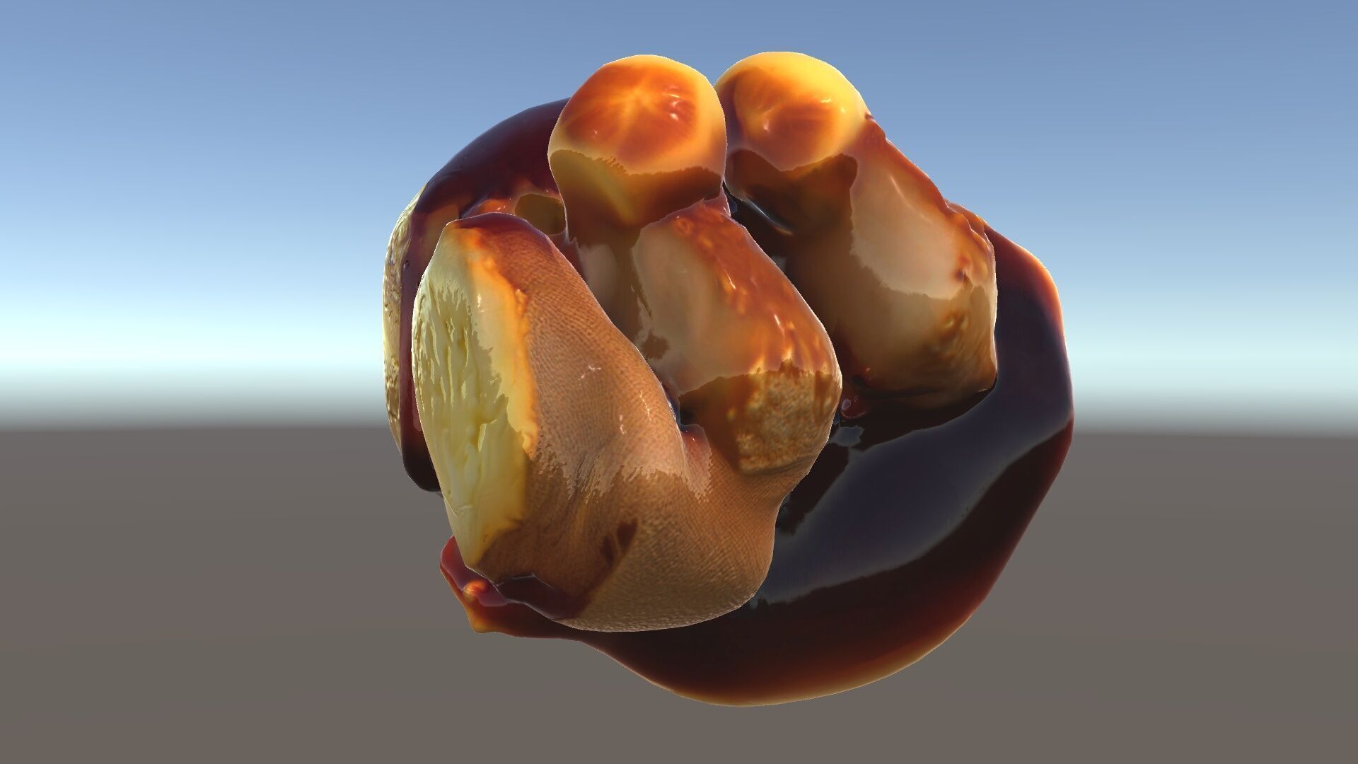 Roasted Chicken Slice Model Pack with Sauce and Garnish Low-poly 3D model_24