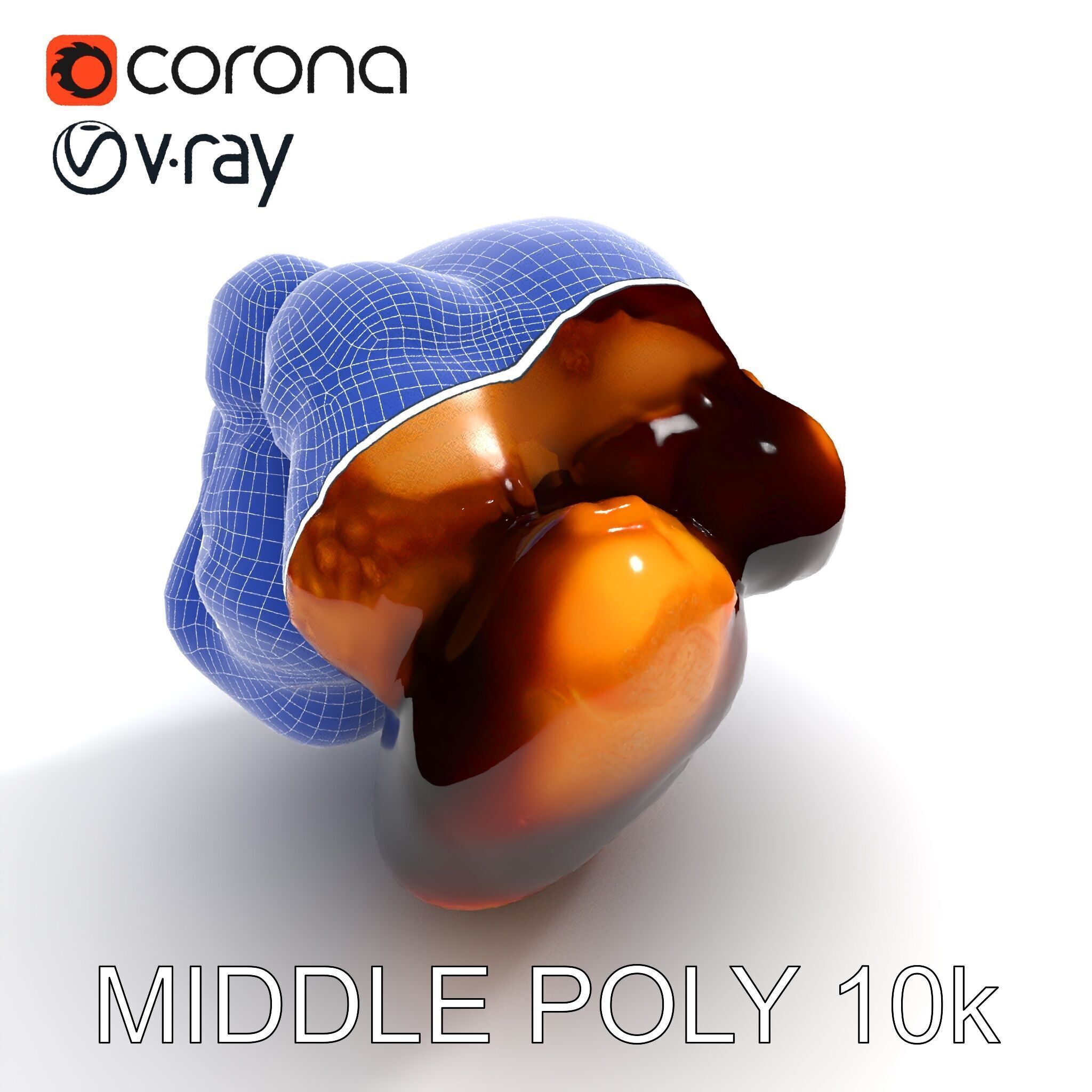 Roasted Chicken Slice Model Pack with Sauce and Garnish Low-poly 3D model_12