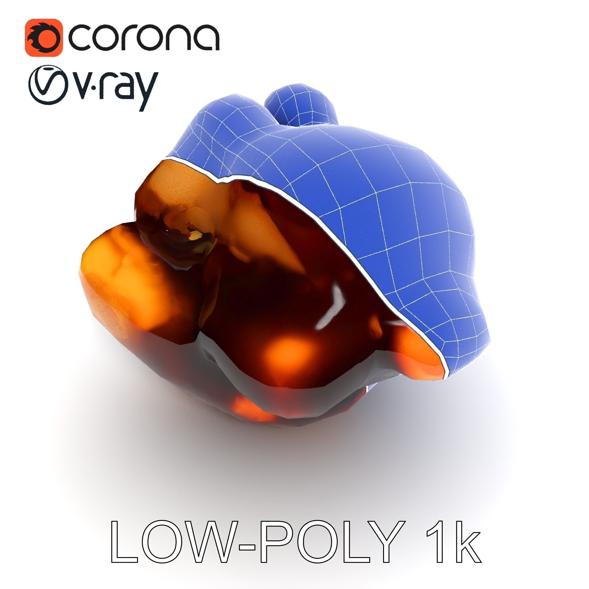 Roasted Chicken Slice Model Pack with Sauce and Garnish Low-poly 3D model_22