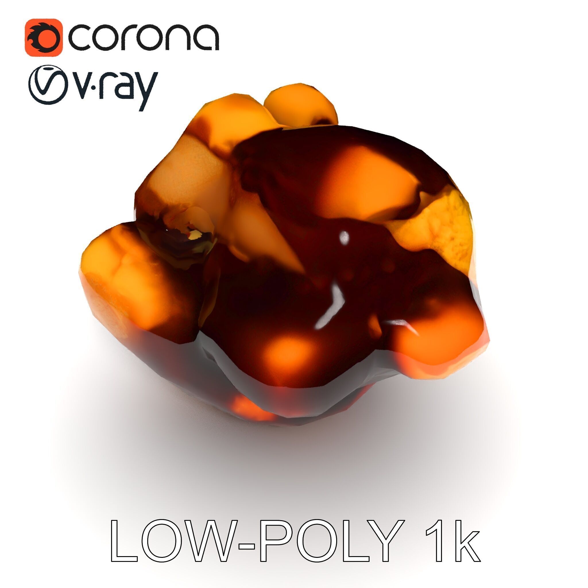 Roasted Chicken Slice Model Pack with Sauce and Garnish Low-poly 3D model_33