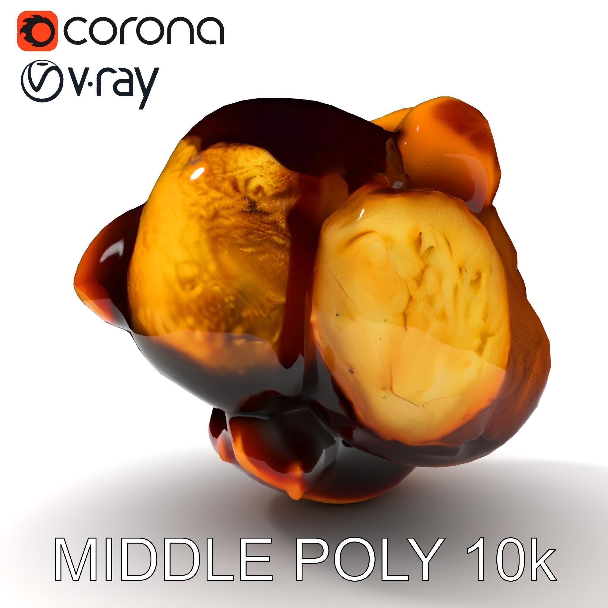 Roasted Chicken Slice Model Pack with Sauce and Garnish Low-poly 3D model_27