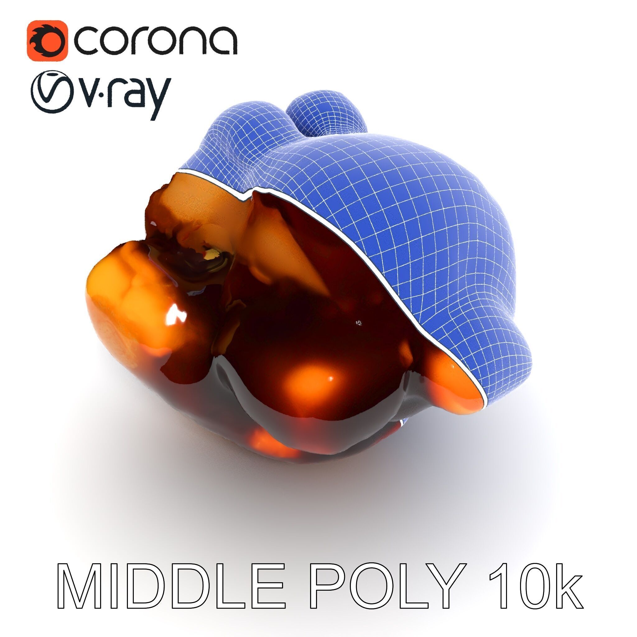 Roasted Chicken Slice Model Pack with Sauce and Garnish Low-poly 3D model_32