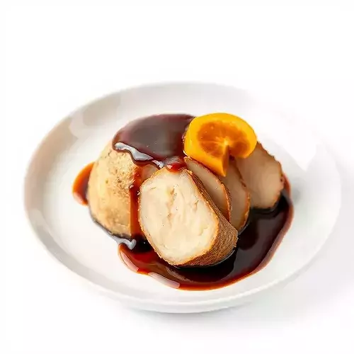 Roasted Chicken Slice Model Pack with Sauce and Garnish Low-poly 3D model 4
