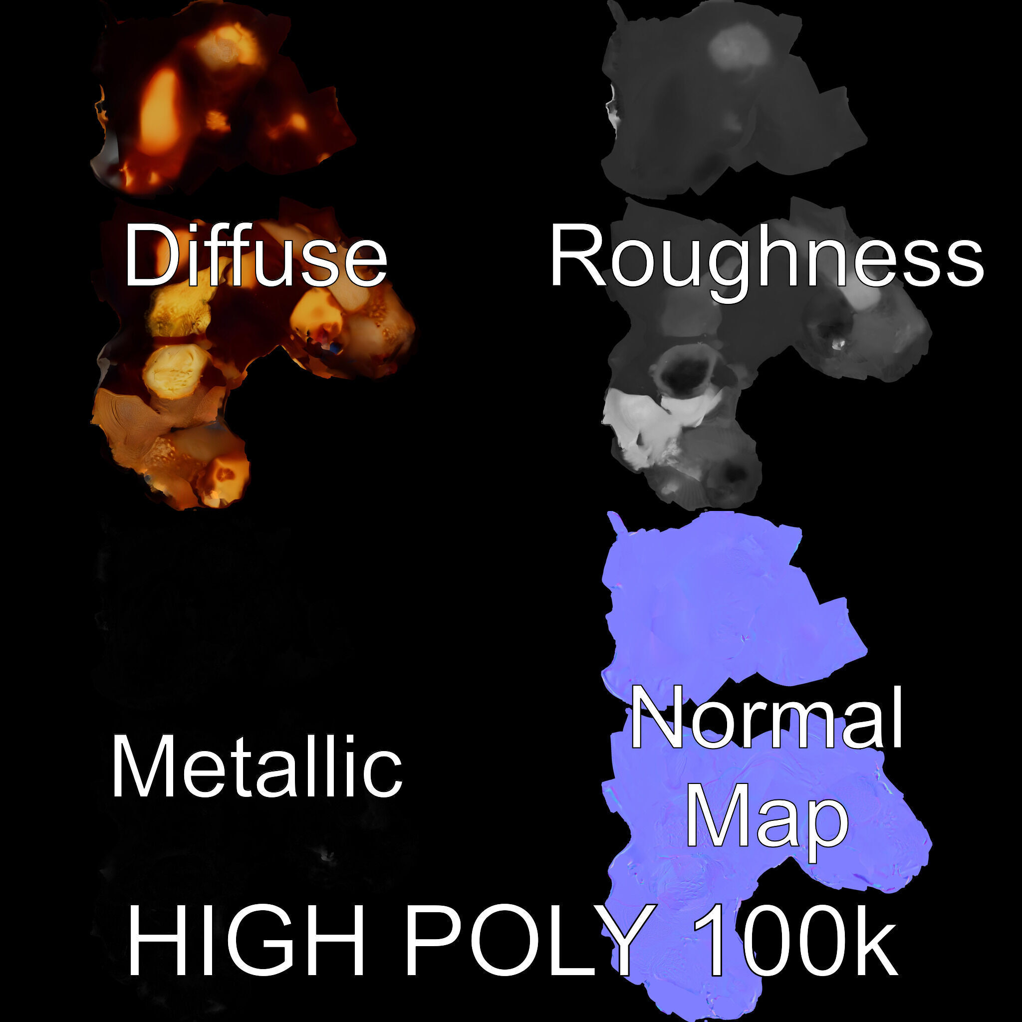 Roasted Chicken Slice Model Pack with Sauce and Garnish Low-poly 3D model_2