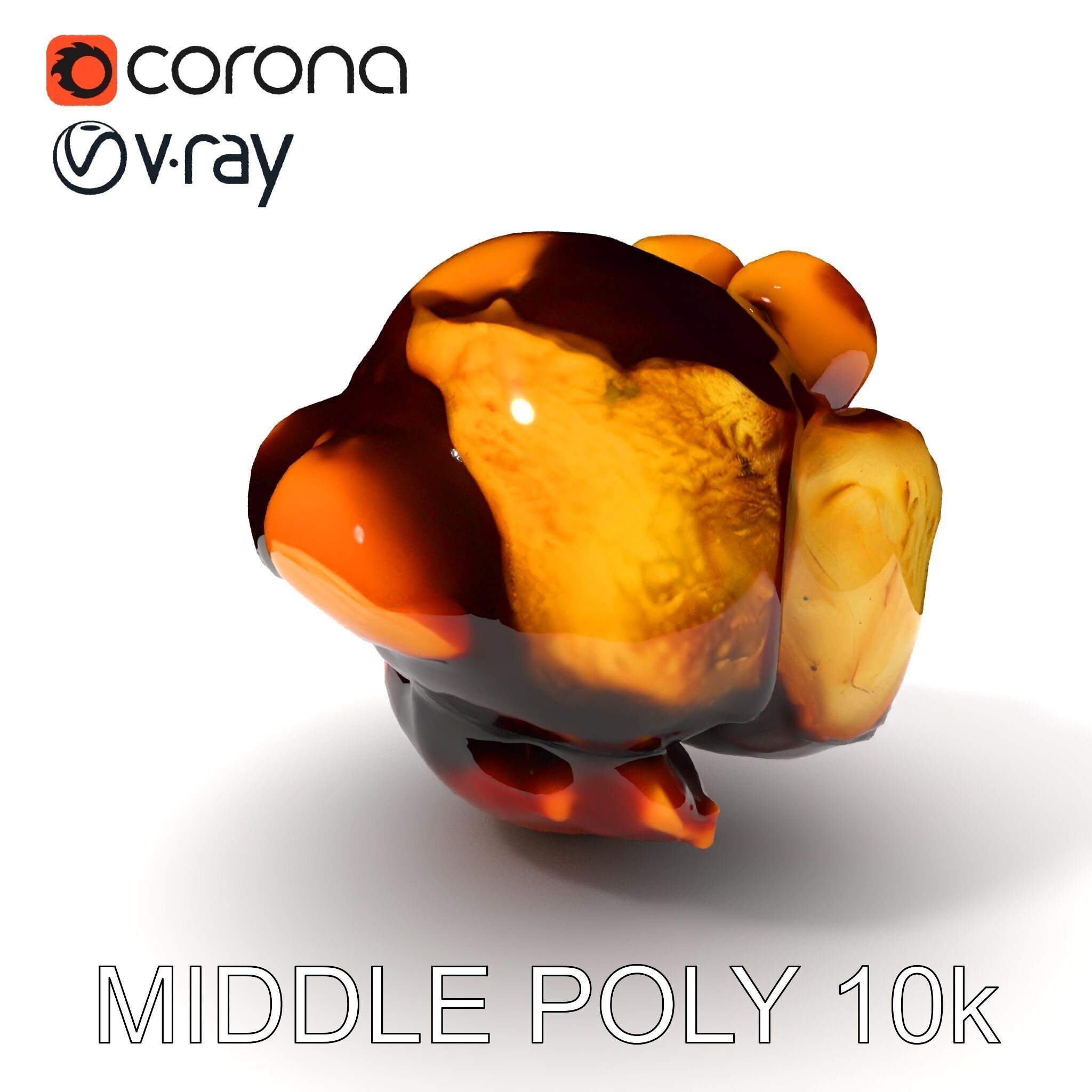 Roasted Chicken Slice Model Pack with Sauce and Garnish Low-poly 3D model_18