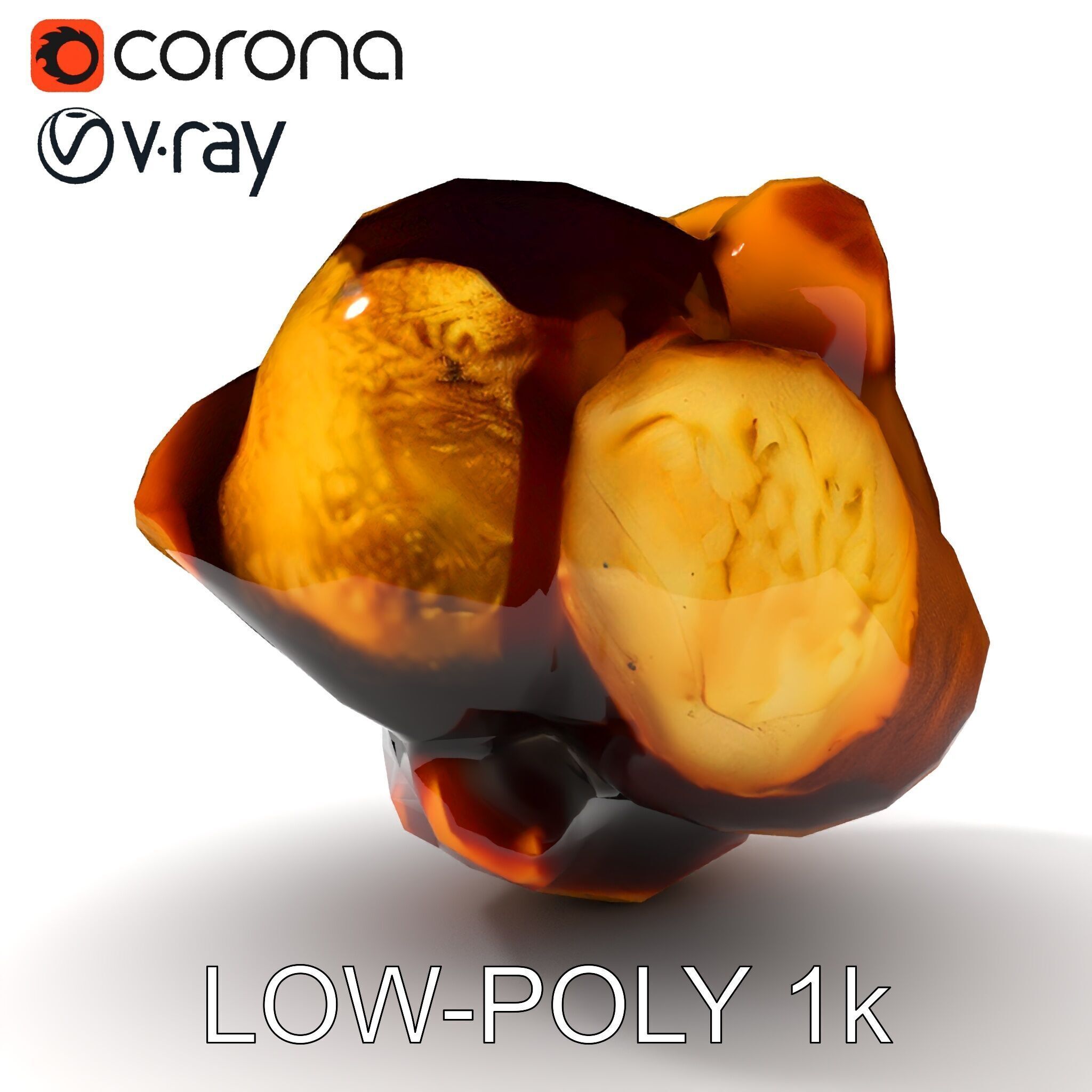 Roasted Chicken Slice Model Pack with Sauce and Garnish Low-poly 3D model_15