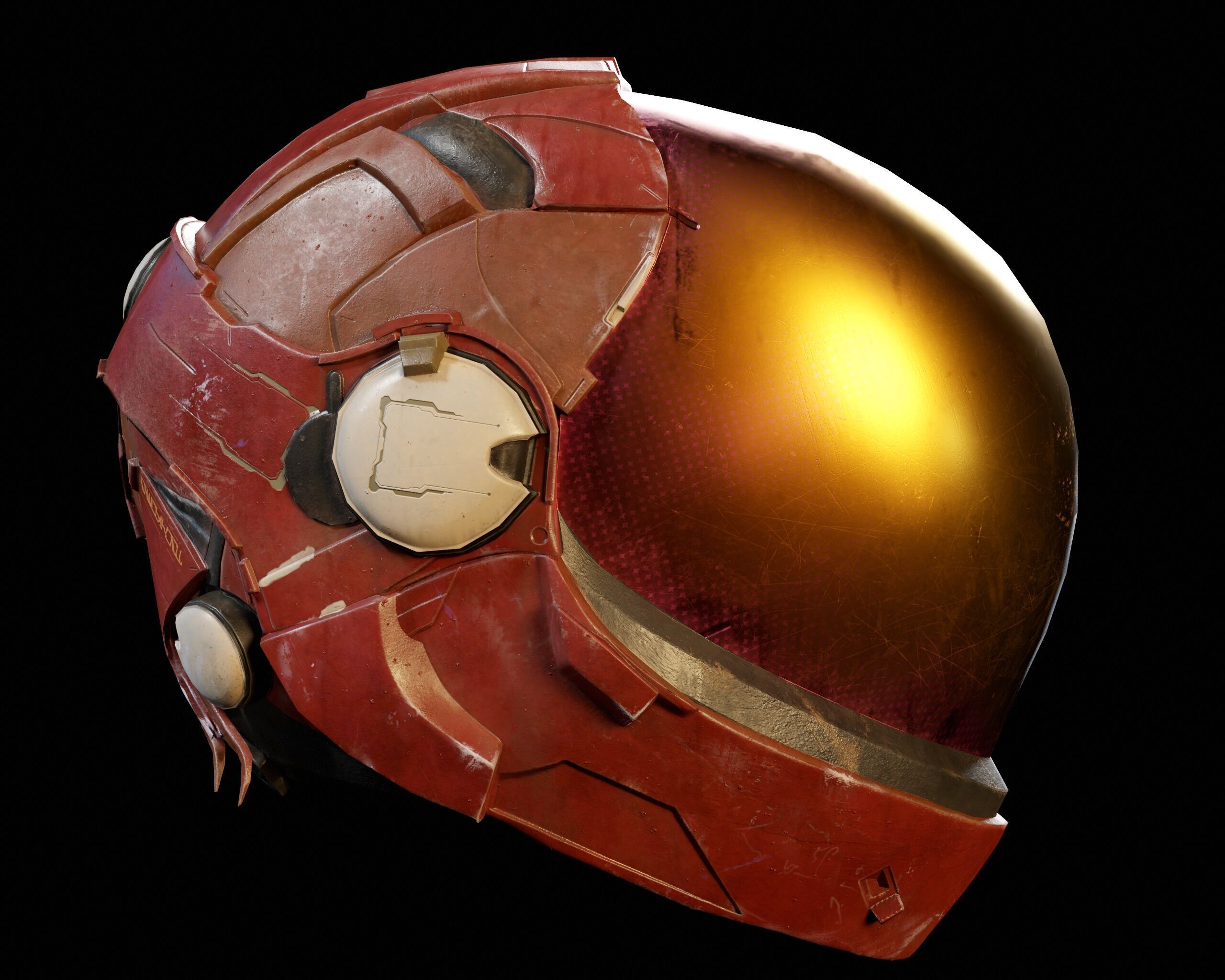 Sci-Fi Helmet Low-poly 3D model_4