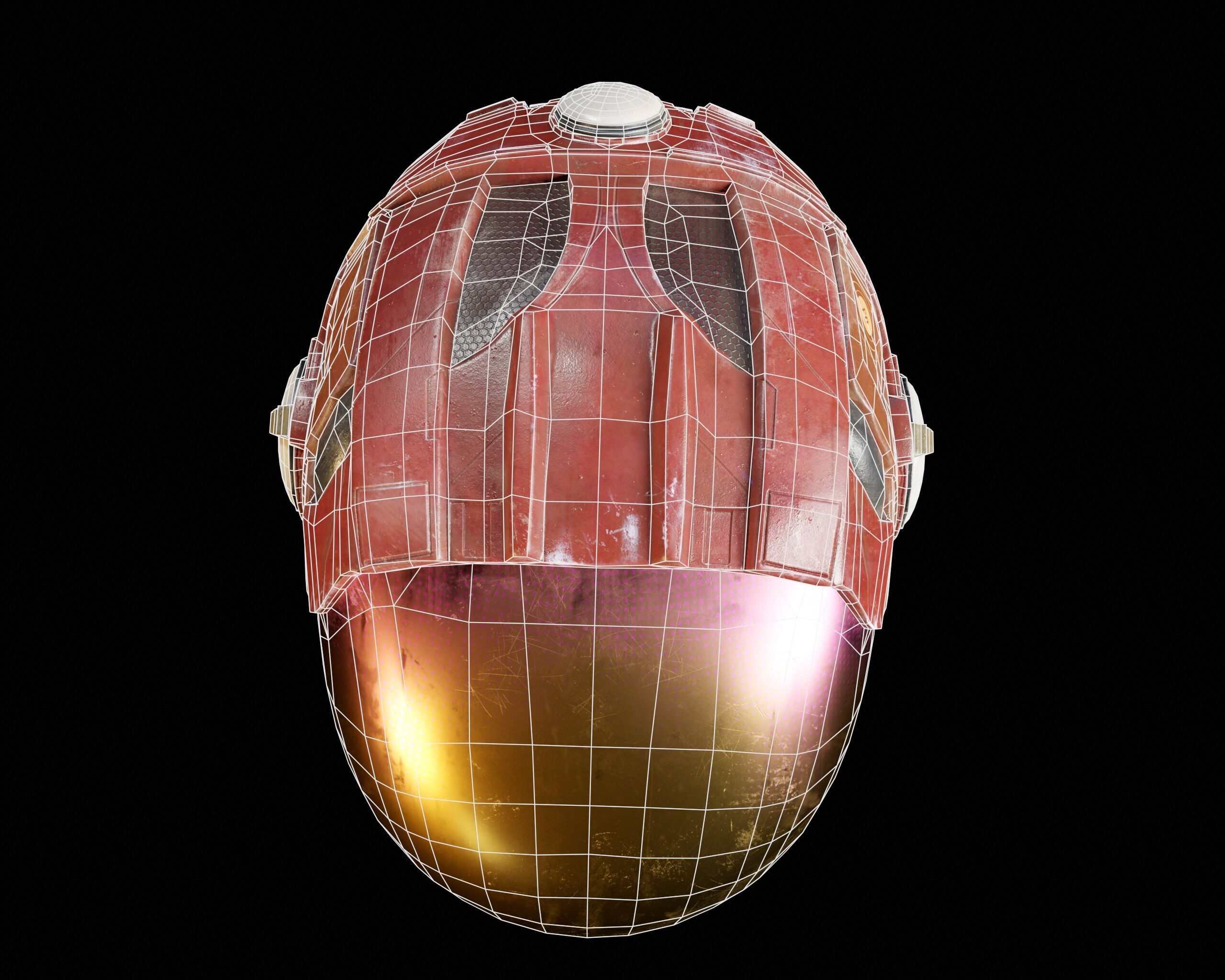 Sci-Fi Helmet Low-poly 3D model_19