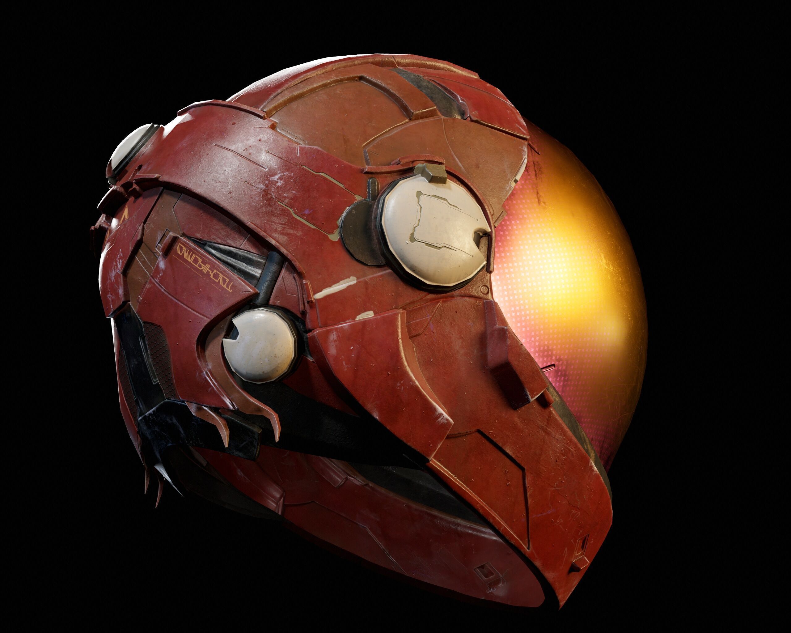 Sci-Fi Helmet Low-poly 3D model_6
