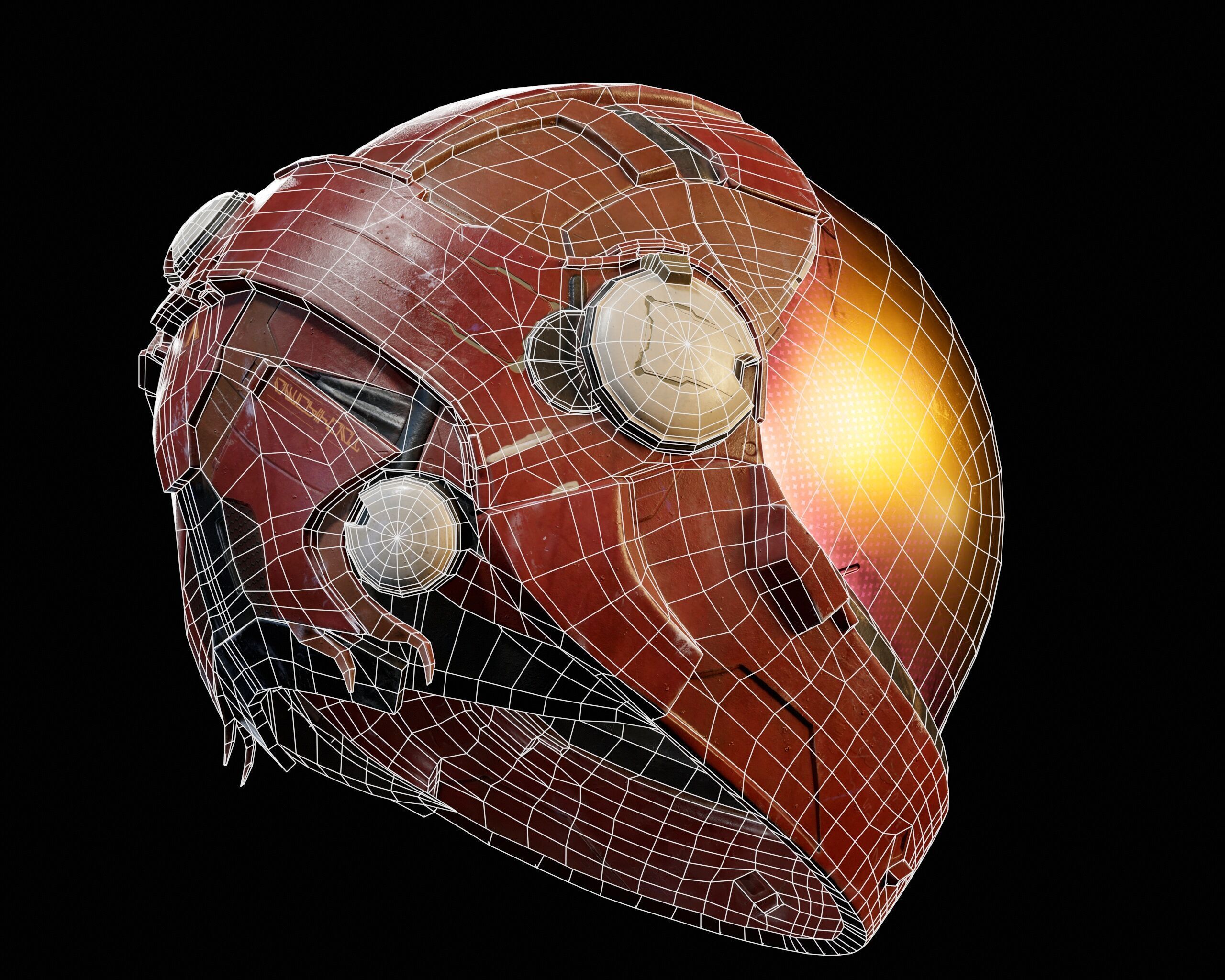 Sci-Fi Helmet Low-poly 3D model_7