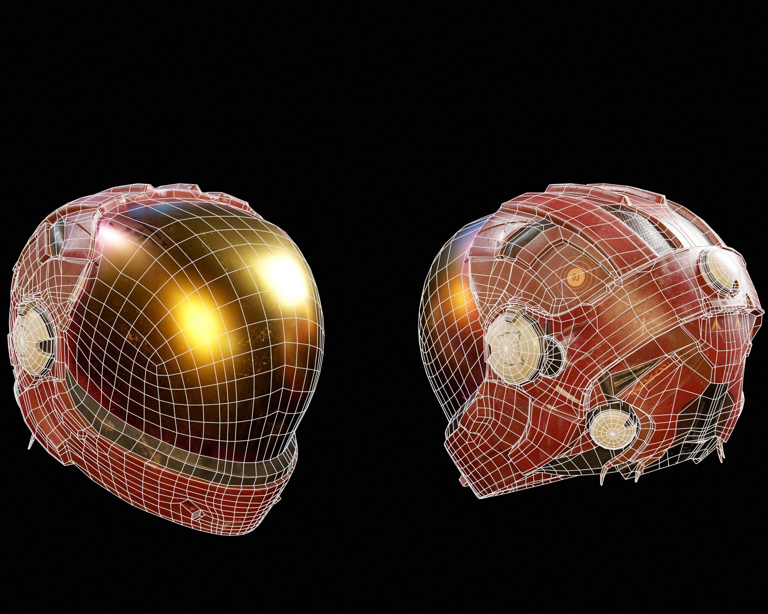 Sci-Fi Helmet Low-poly 3D model_3