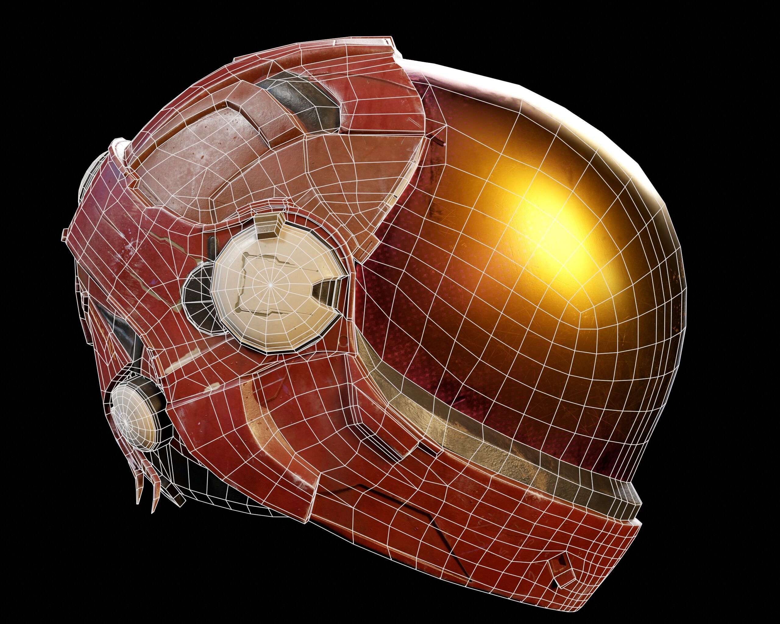 Sci-Fi Helmet Low-poly 3D model_5