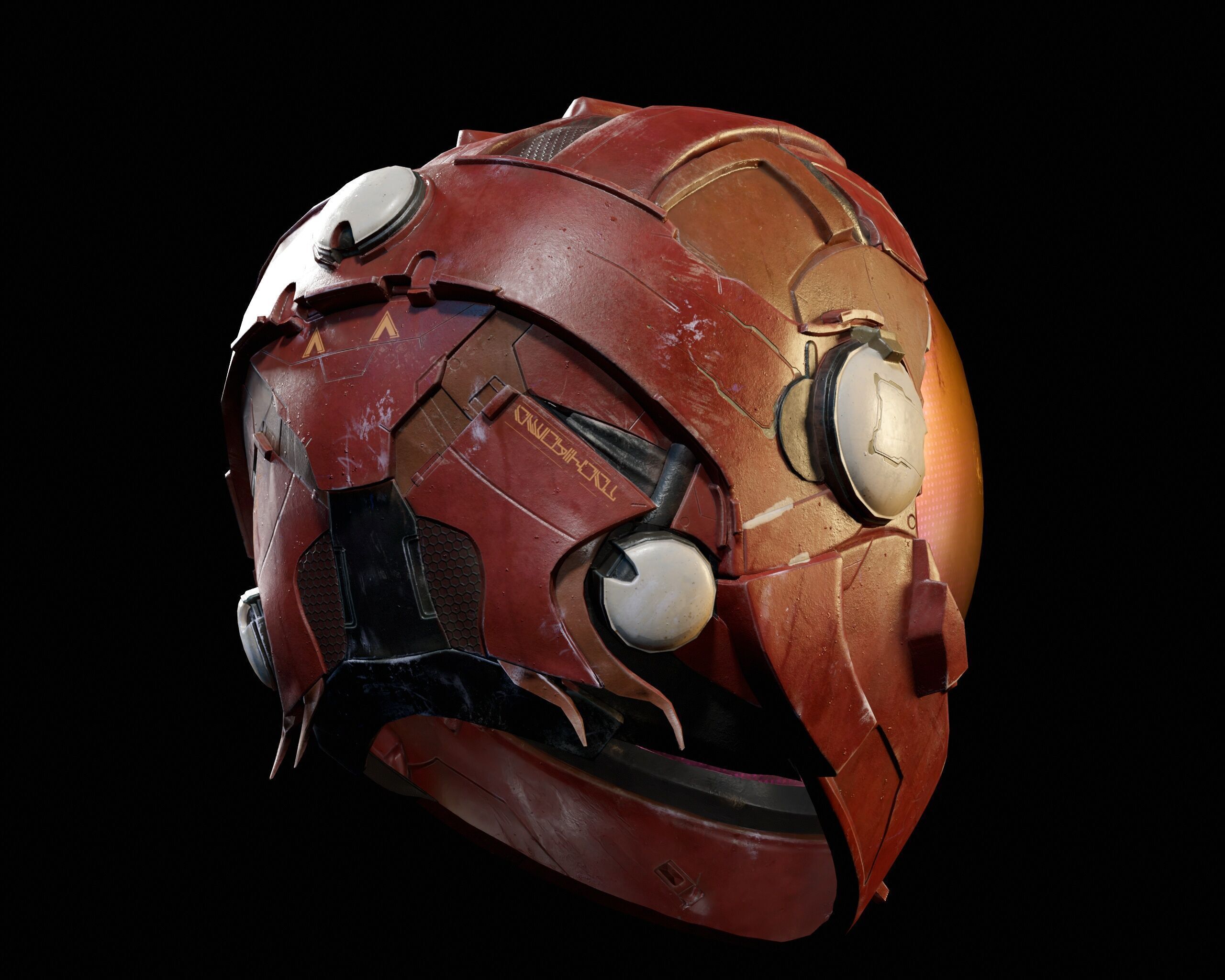 Sci-Fi Helmet Low-poly 3D model_8