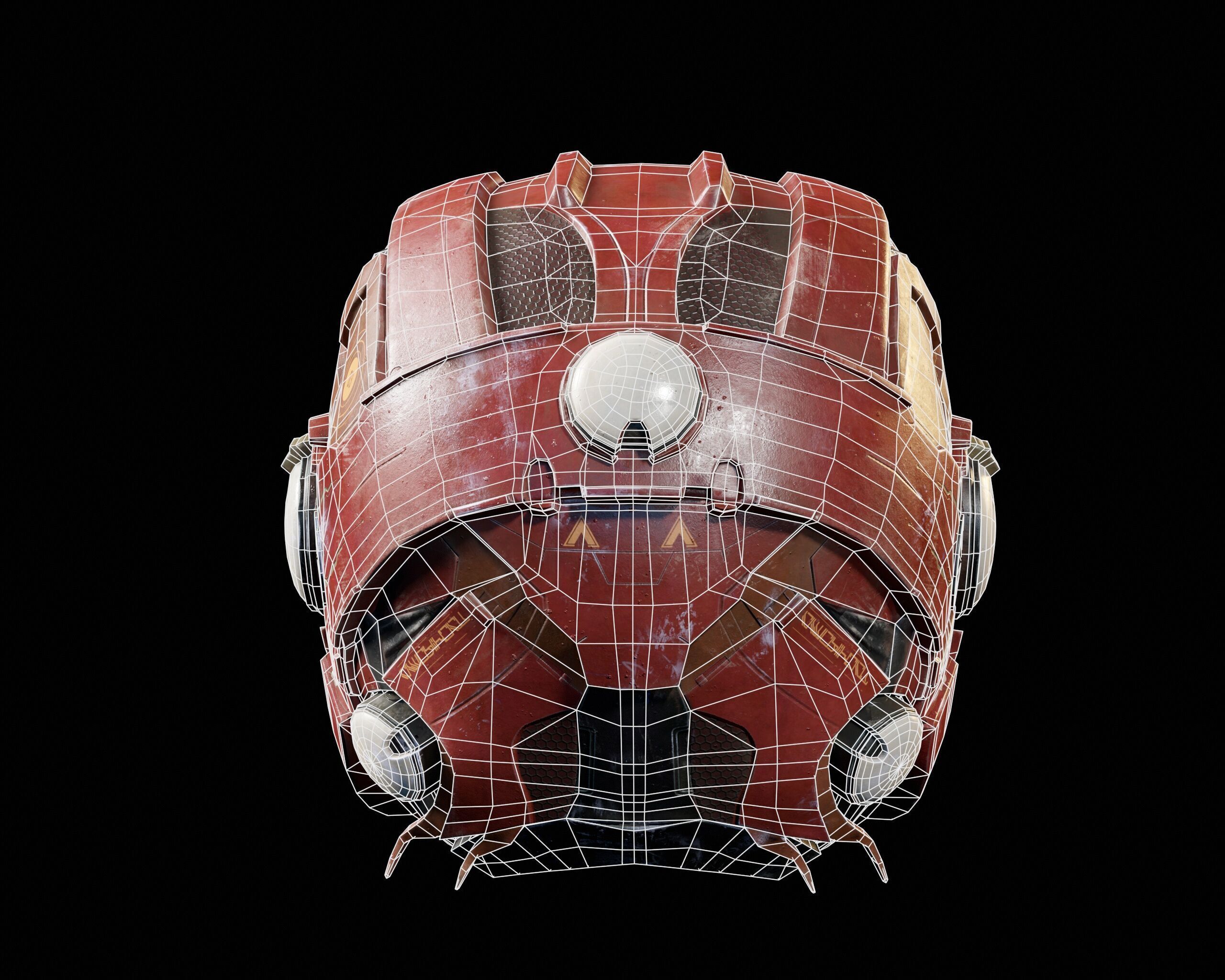 Sci-Fi Helmet Low-poly 3D model_11
