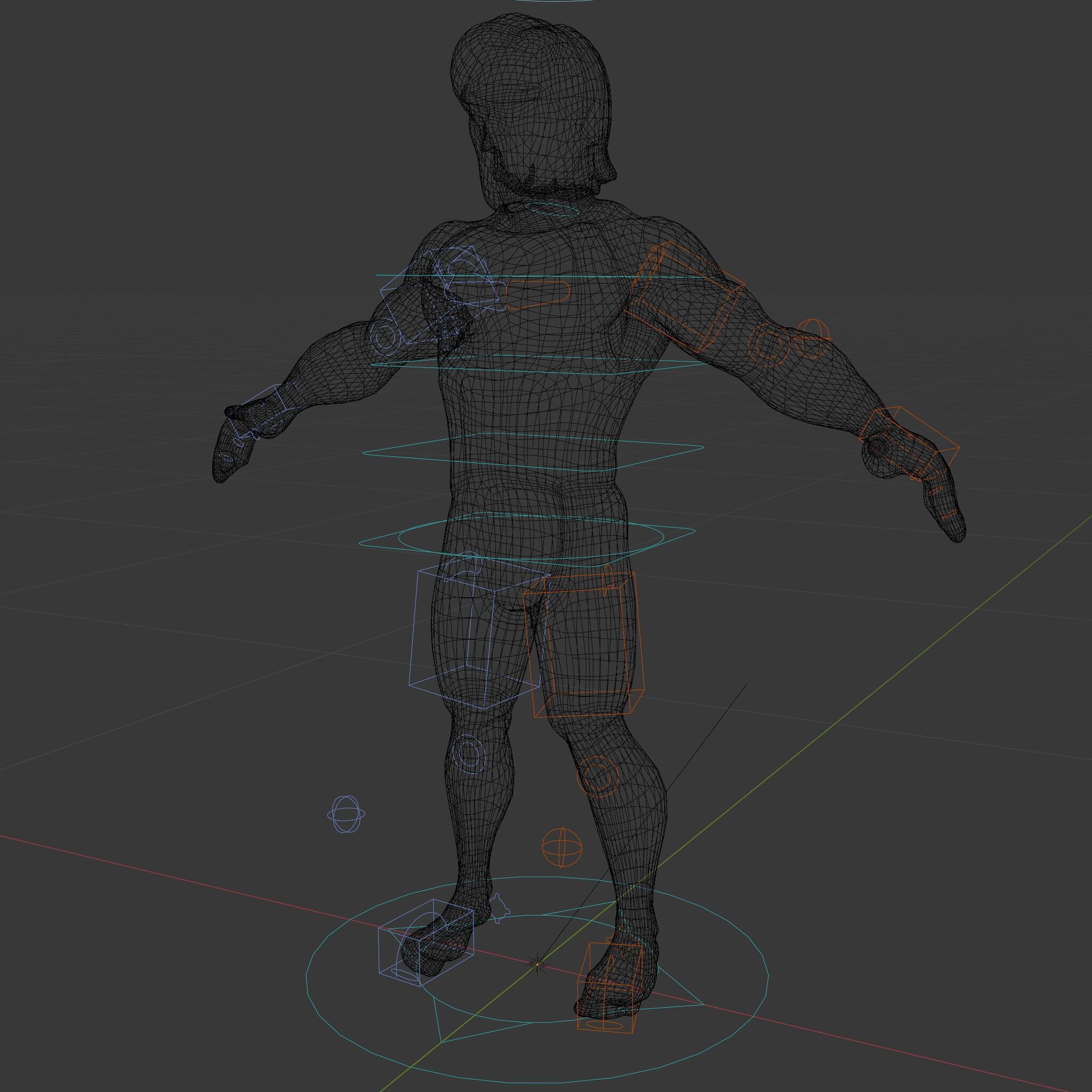 Athletic D Character Model in Black Suit for Animation and Games Low-poly 3D model_17