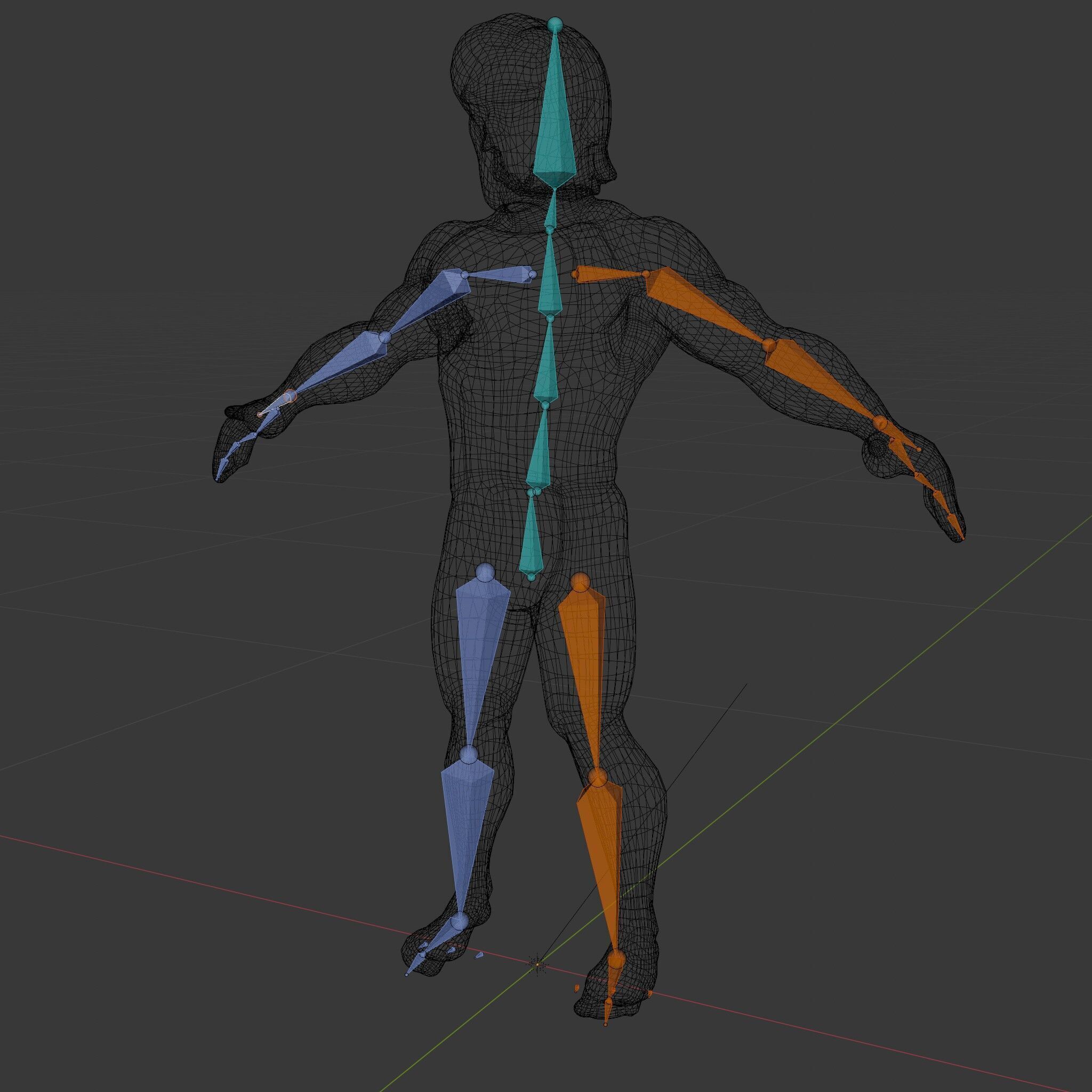 Athletic D Character Model in Black Suit for Animation and Games Low-poly 3D model_29