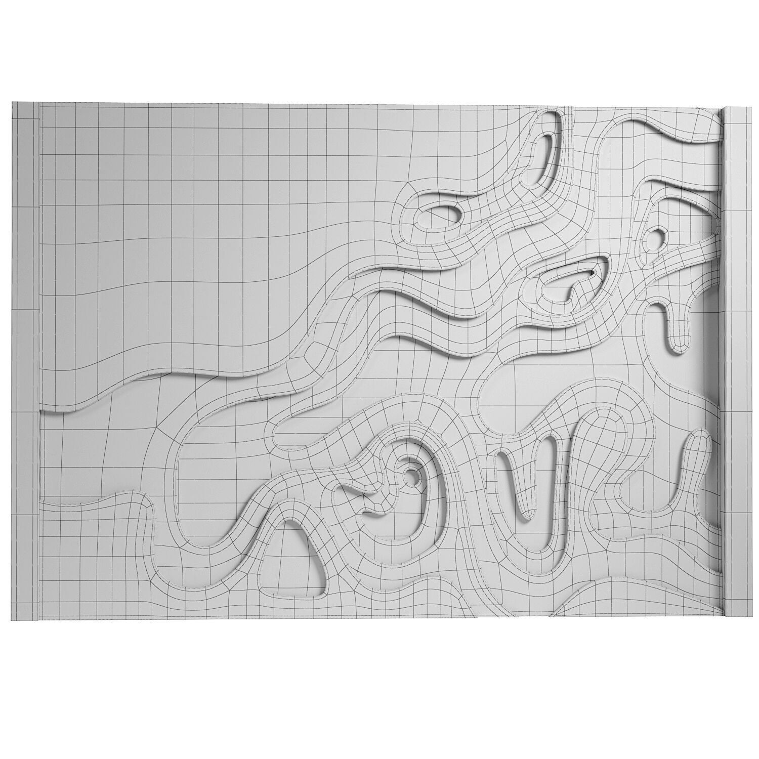 Decorativ panel wave 26 3D model_3