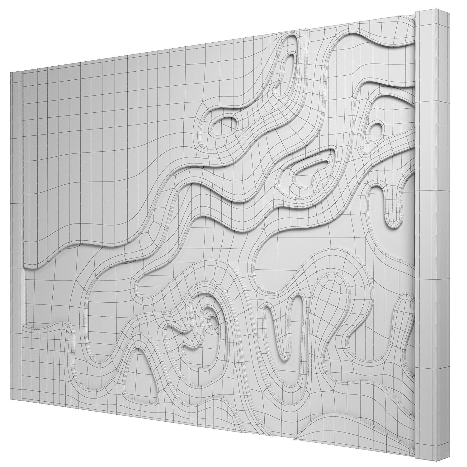 Decorativ panel wave 26 3D model_4