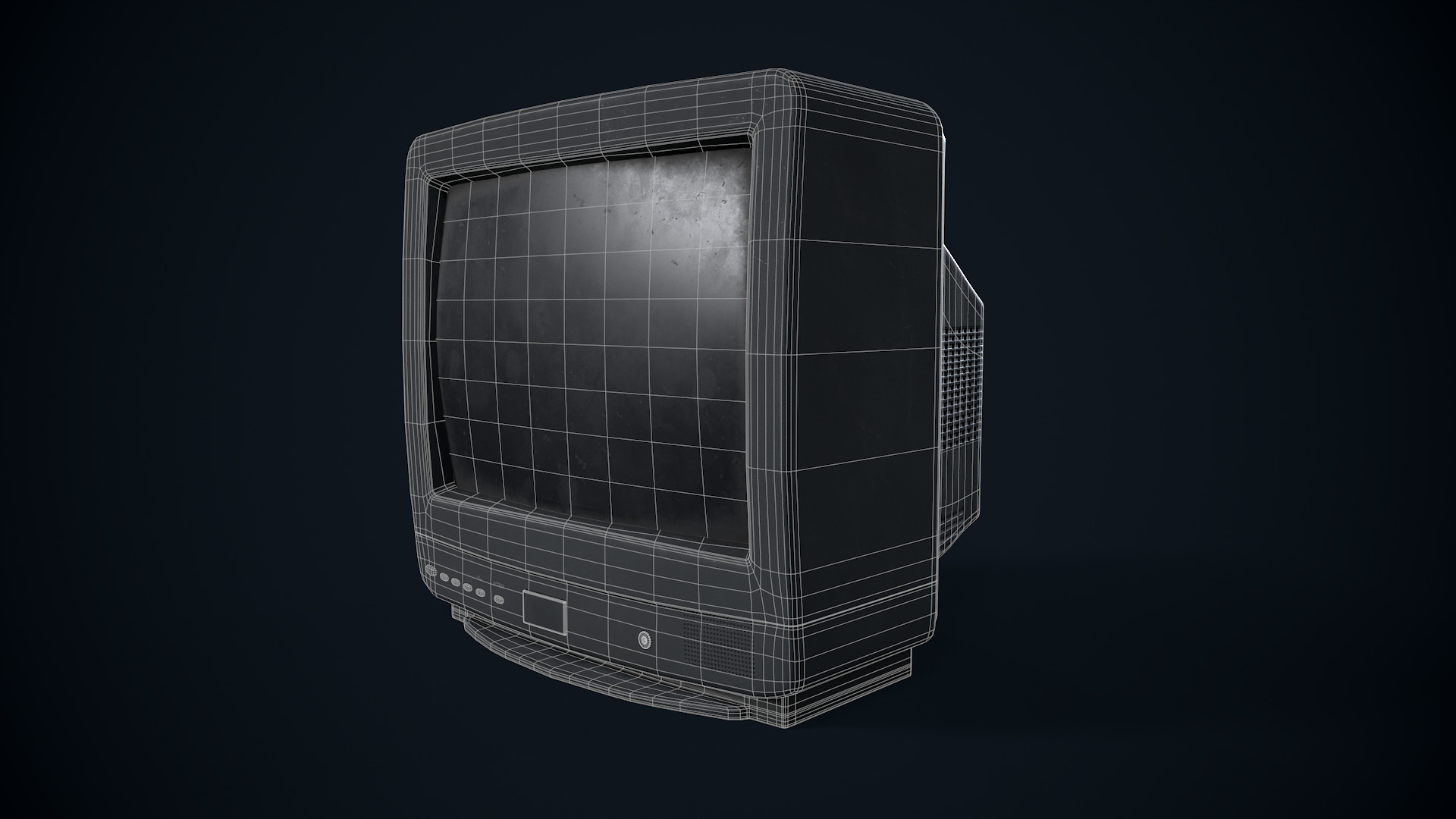 90s Retro TV Unit 3D model 3D model_2