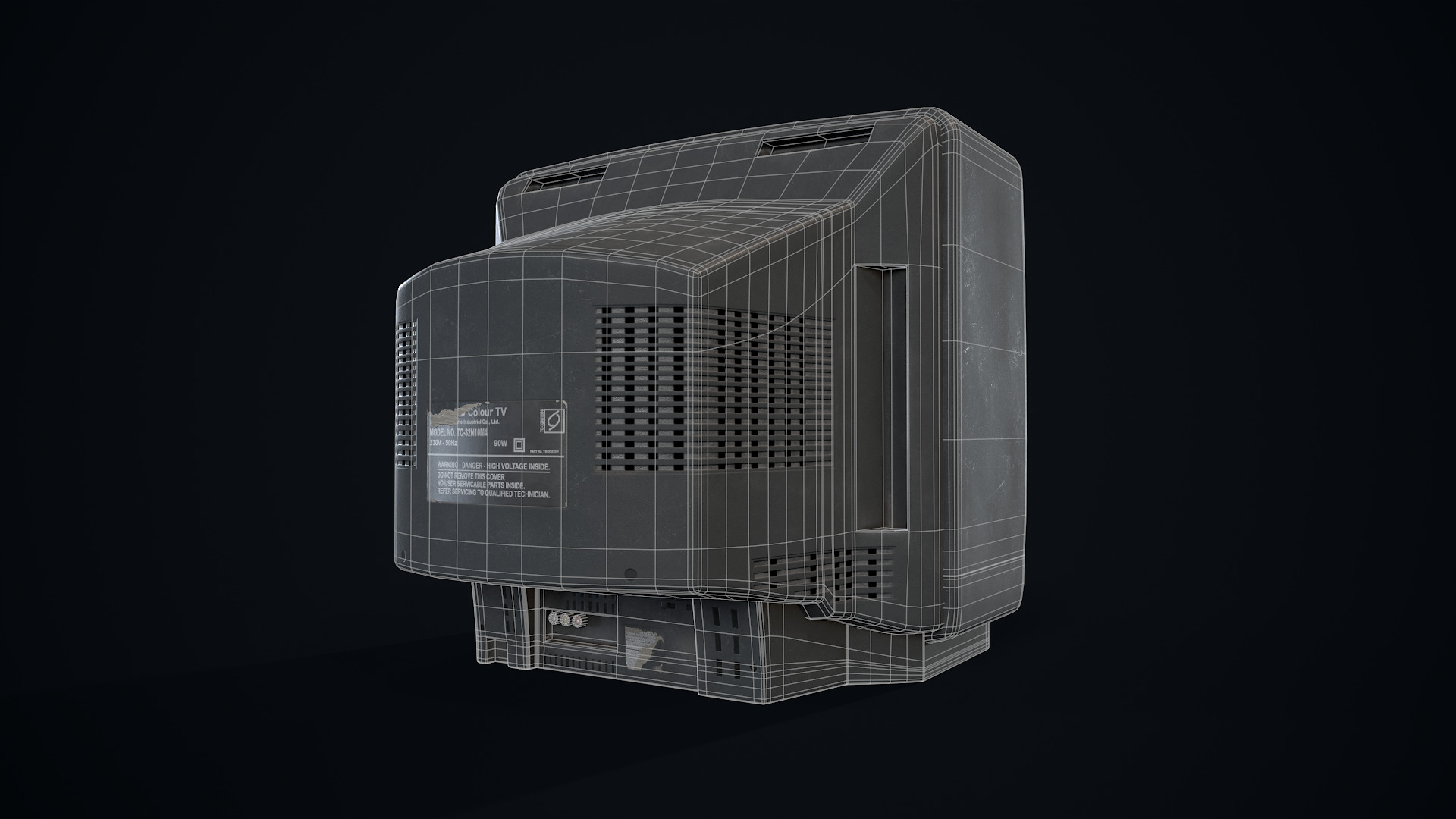 90s Retro TV Unit 3D model 3D model_4