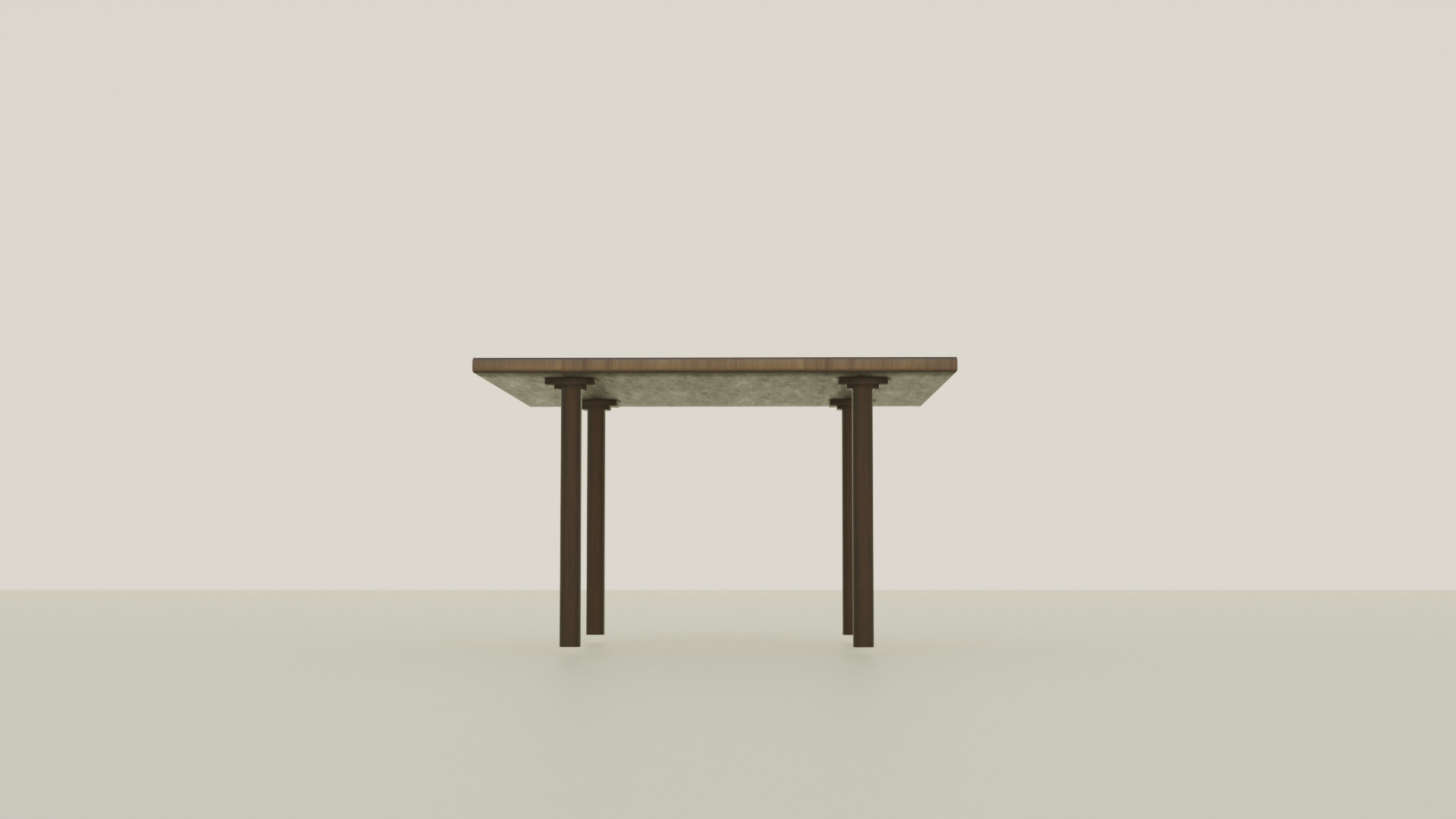 Modern Wooden Dining Table Low-Poly 3D Model Low-poly 3D model_2