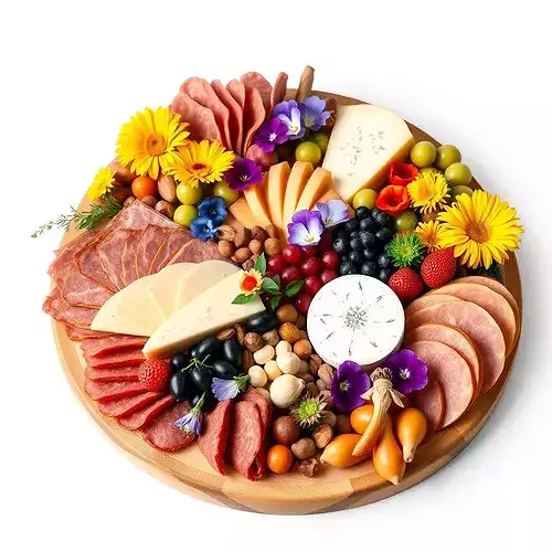 Charcuterie Board Model Pack  Gourmet Food Display Low-poly 3D model 4