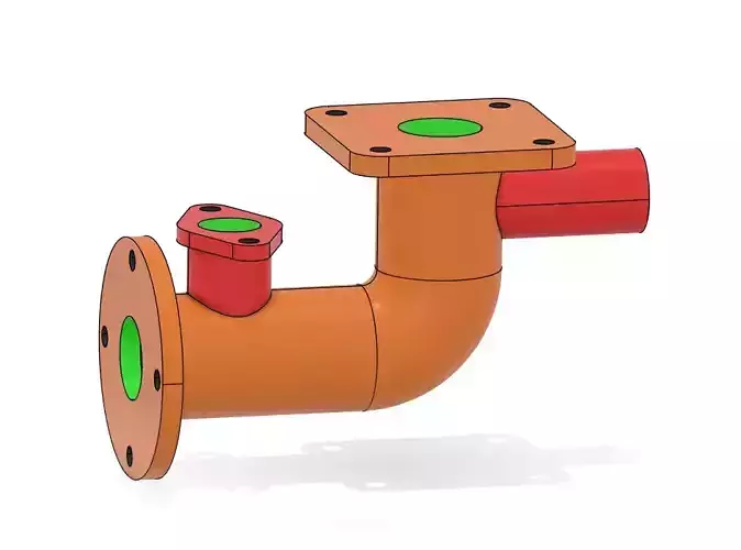 Industrial pipe 3D model - CATIA V6 3D print model