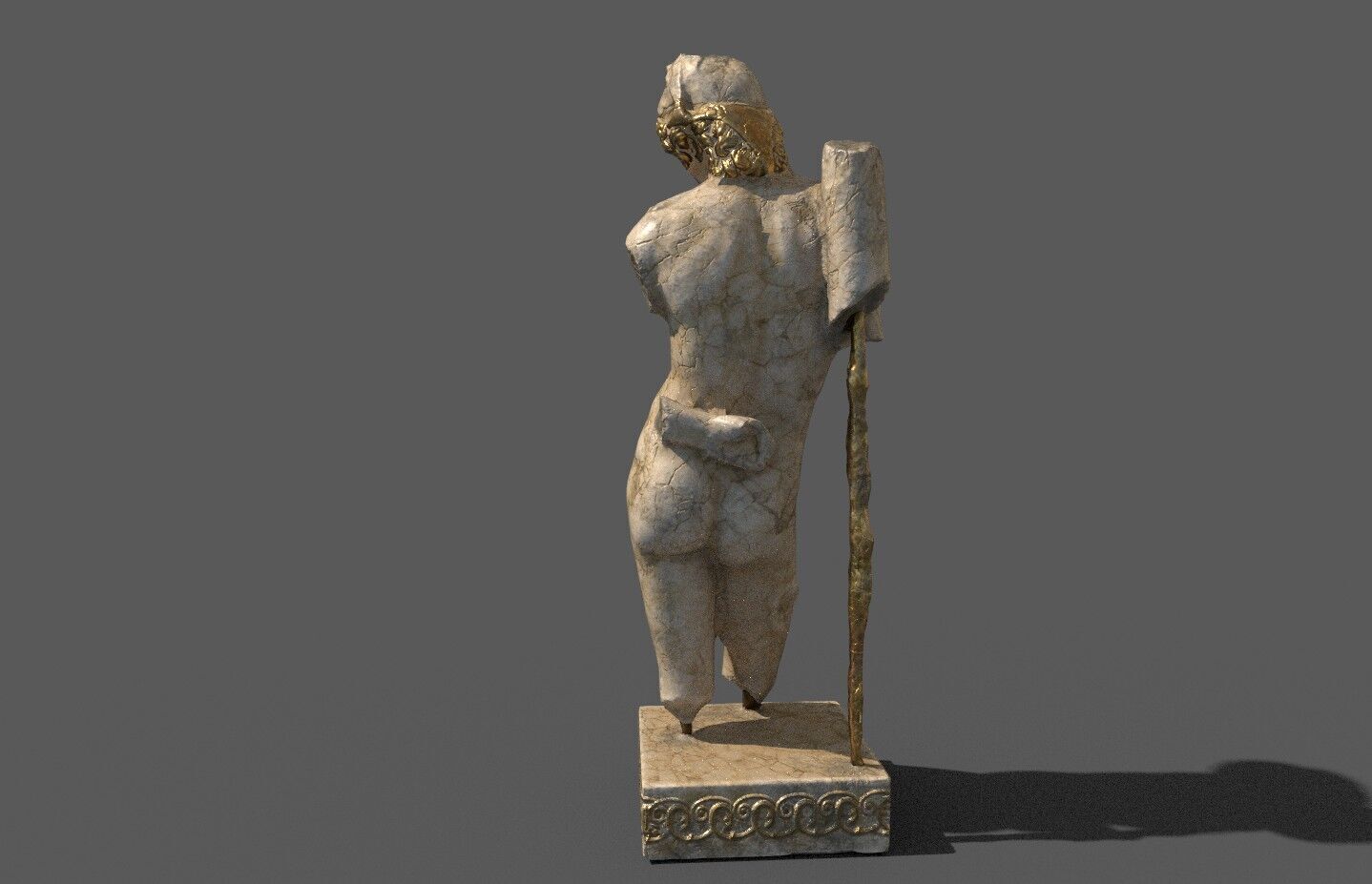 Marble Sculpture Low-poly 3D model_3