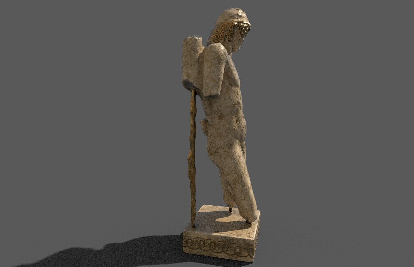 Marble Sculpture Low-poly 3D model_2