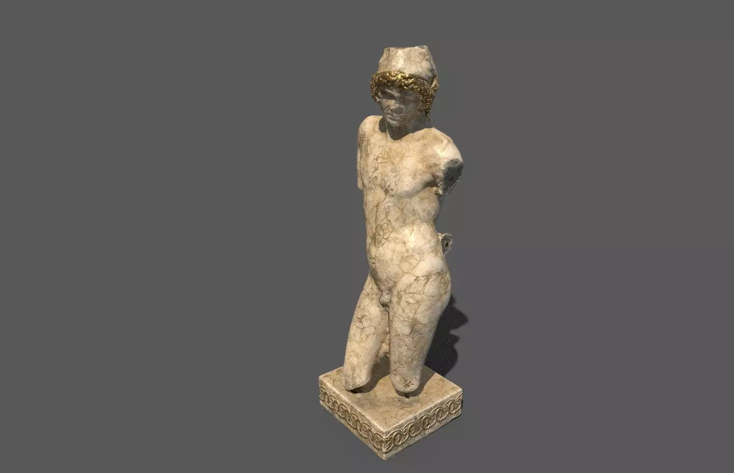 Marble Sculpture Low-poly 3D model_0