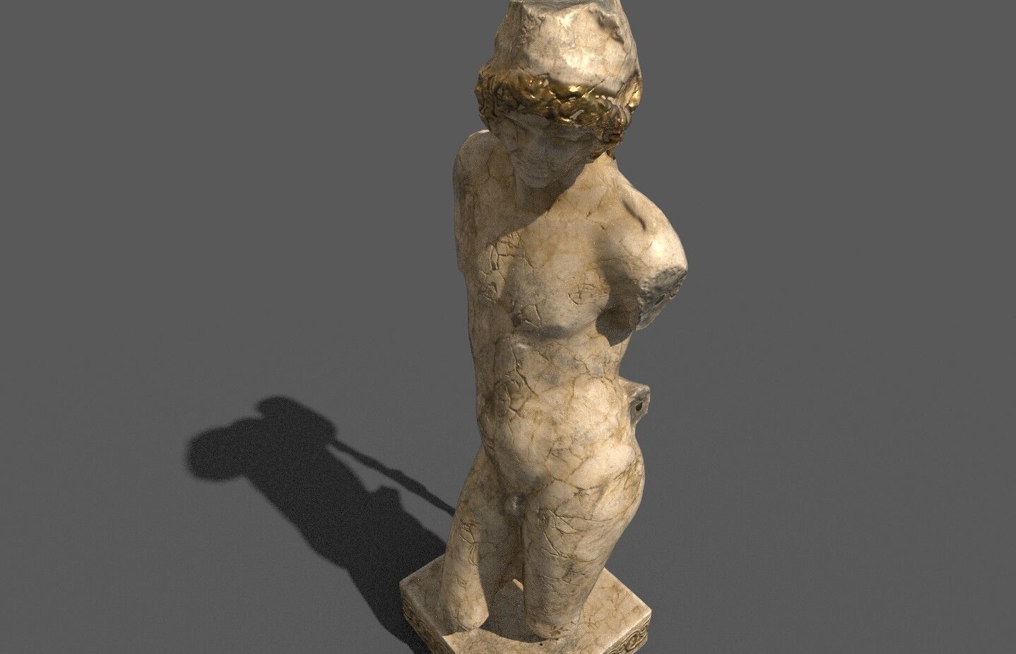 Marble Sculpture Low-poly 3D model_4