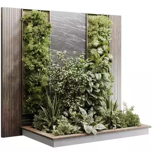 Vertical Wall Garden - plant box garden set of outdoor plant 110 3D model