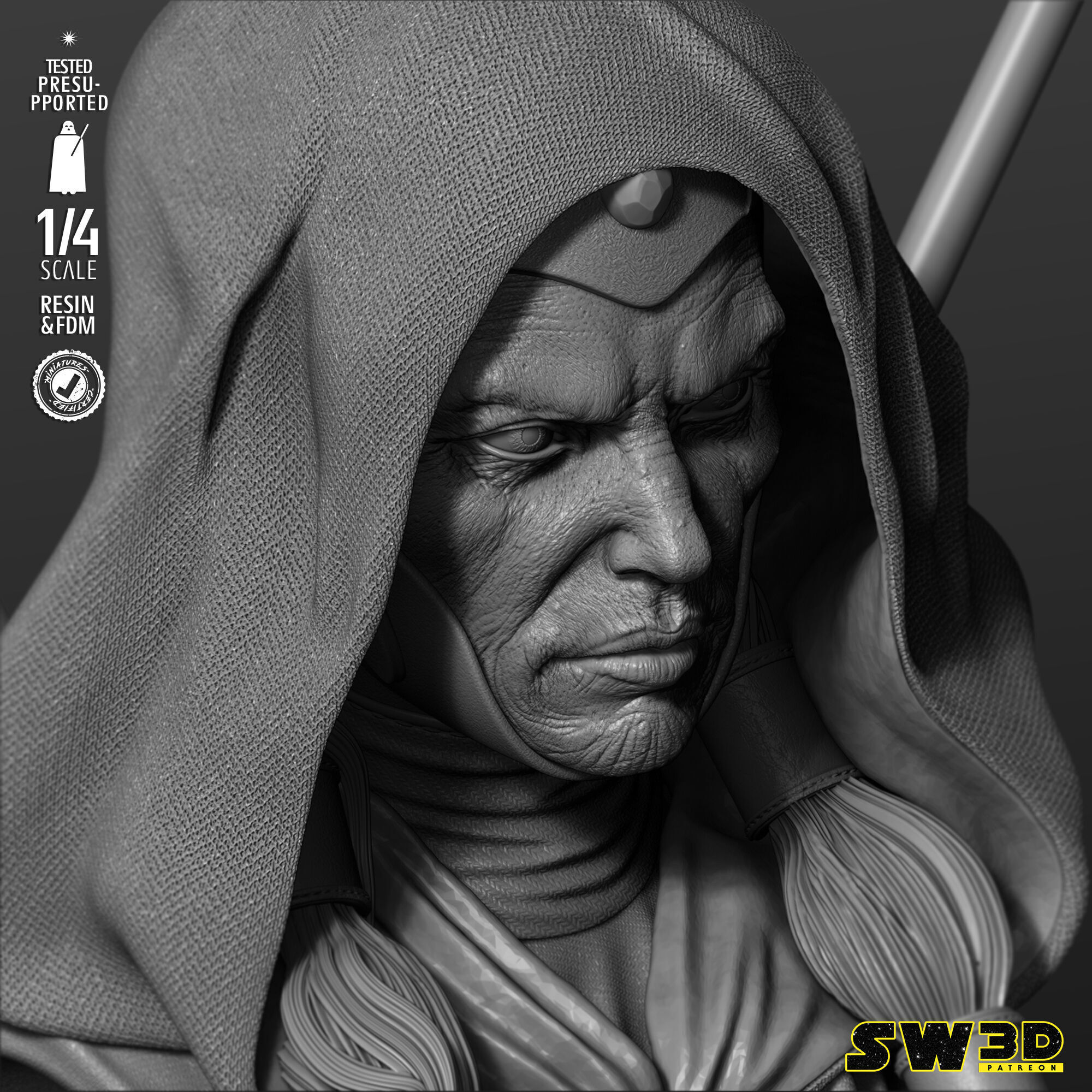 STAR WARS Darth Traya Portrait Bust 3D print model_28