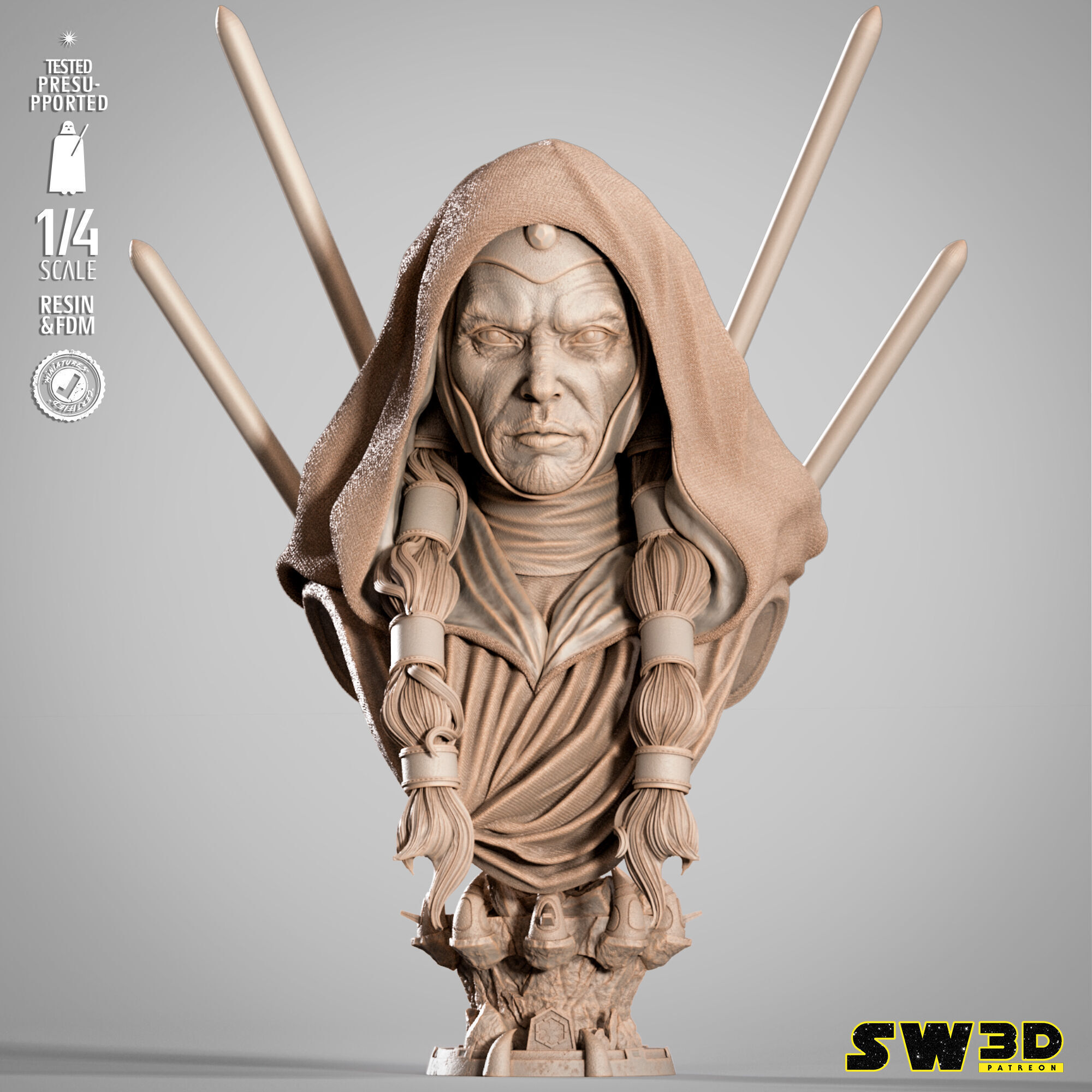 STAR WARS Darth Traya Portrait Bust 3D print model_4