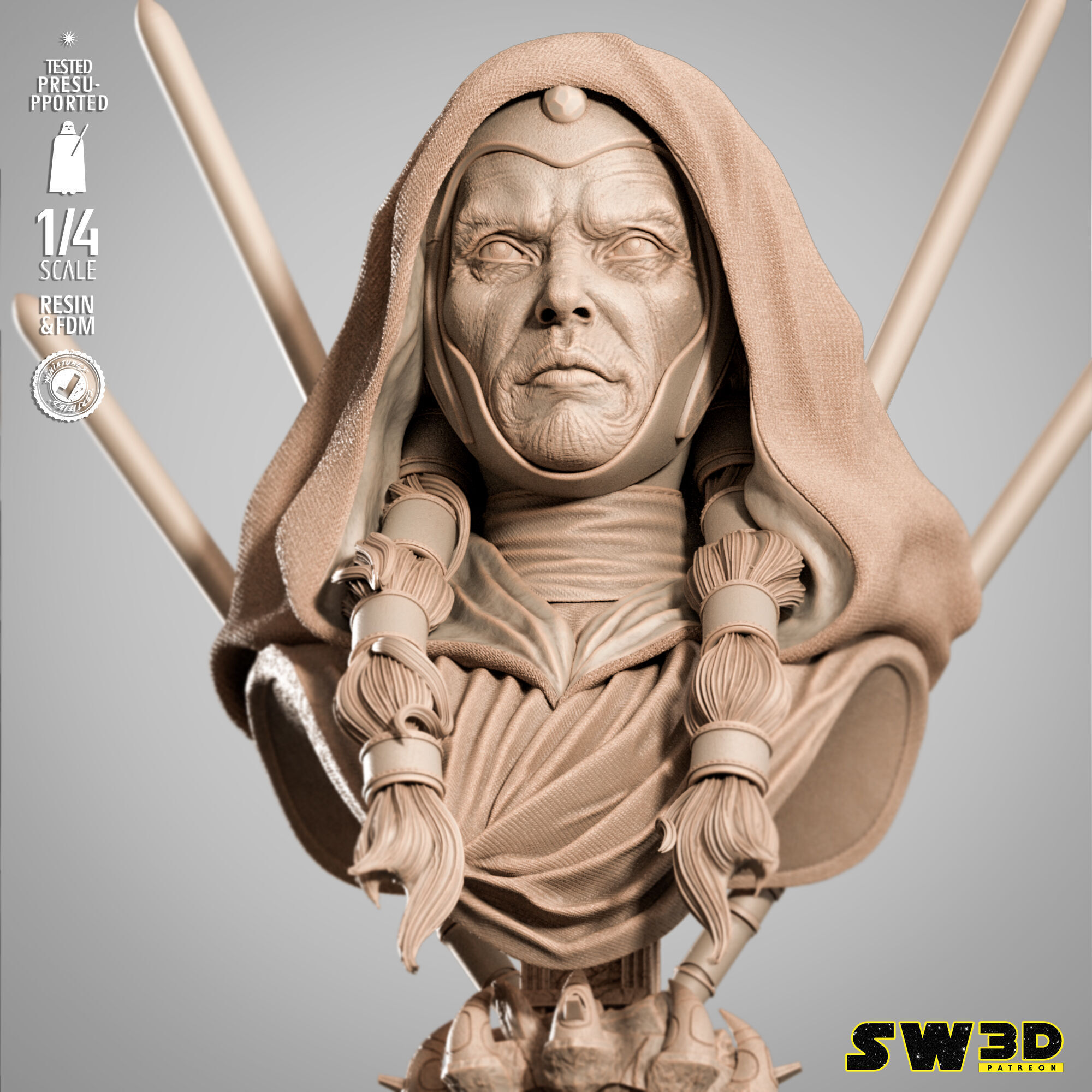 STAR WARS Darth Traya Portrait Bust 3D print model_22
