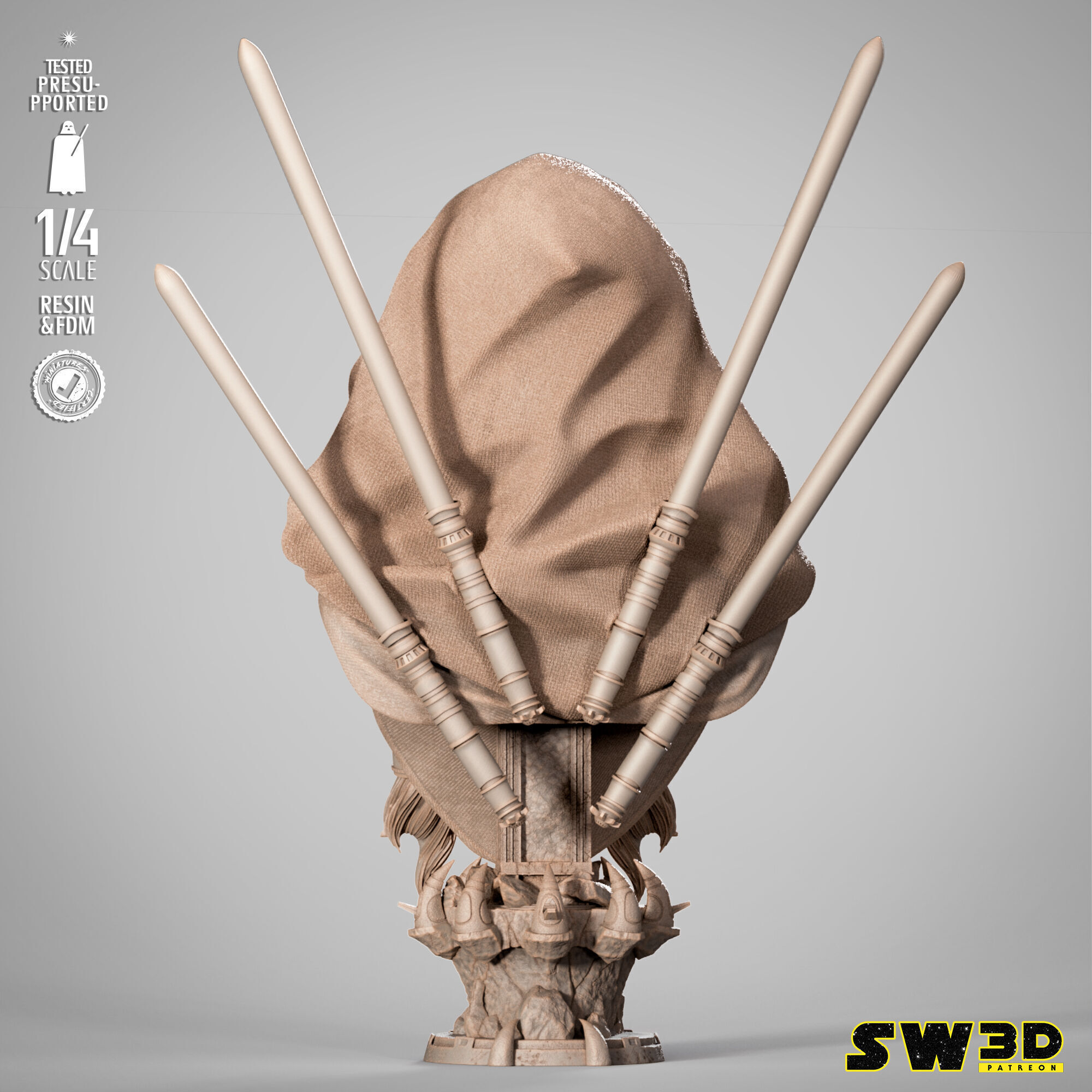 STAR WARS Darth Traya Portrait Bust 3D print model_9