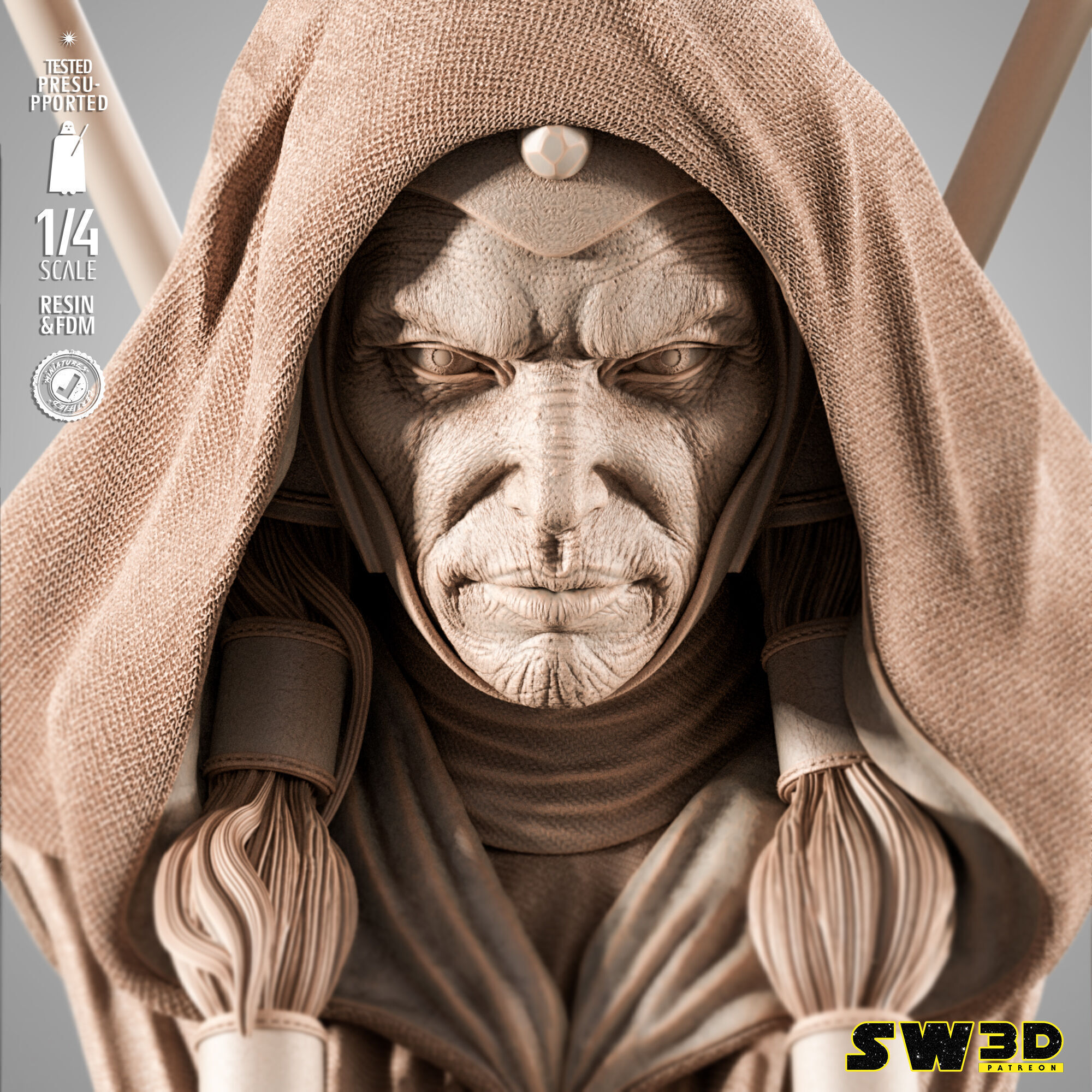 STAR WARS Darth Traya Portrait Bust 3D print model_13