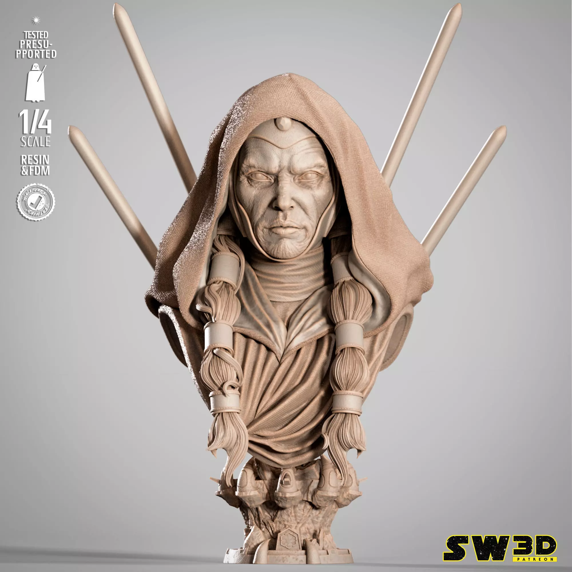 STAR WARS Darth Traya Portrait Bust 3D print model_0